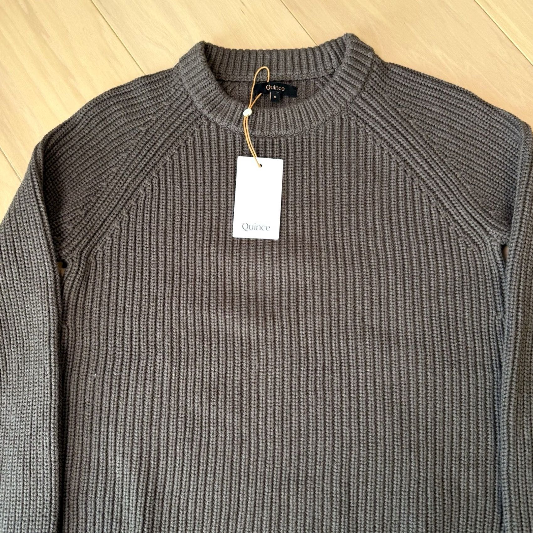 Quince Quince Fisherman Crew Sweater Women's Small Brown Organic Cotton Pullover NWT Size S / US 4 / IT 40 - 4 Thumbnail