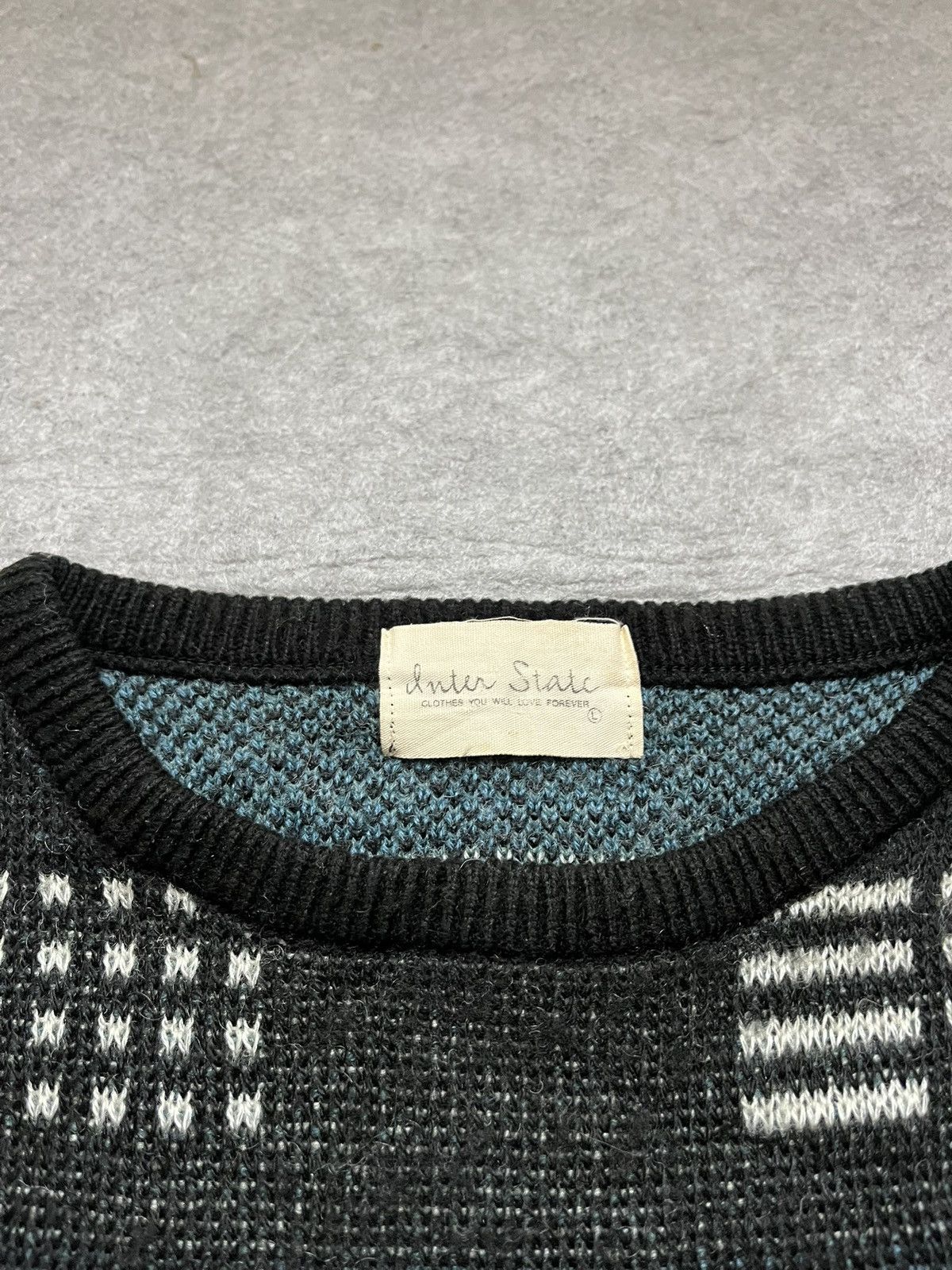 Japanese Brand Inter State Geometric Pattern Knit Sweater Size US M / EU 48-50 / 2 - 4 Thumbnail
