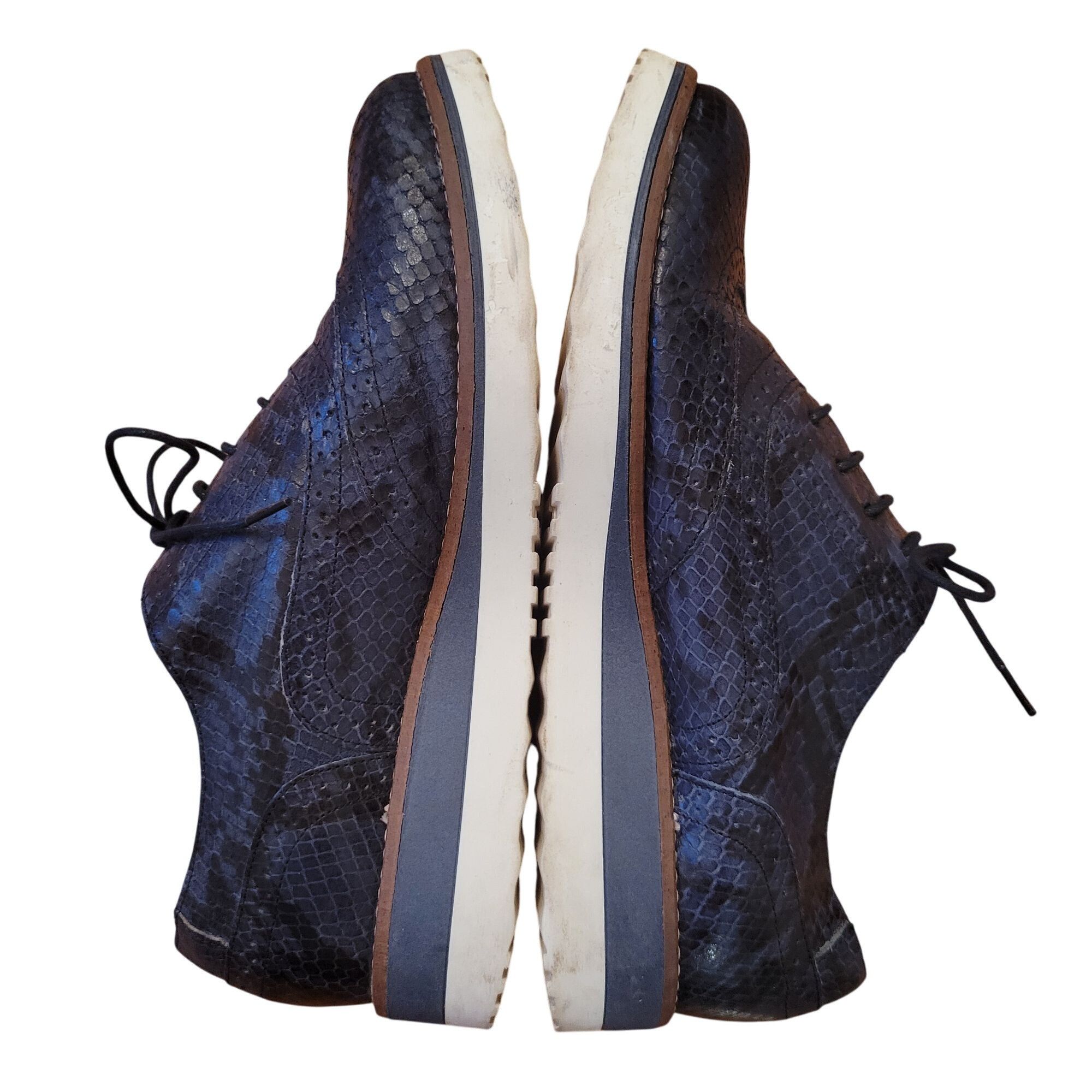 Boden Boden 38 Blue Snakeskin Leather WILLA Platform Brogue Oxford Size US 8 / IT 38 - 8 Thumbnail