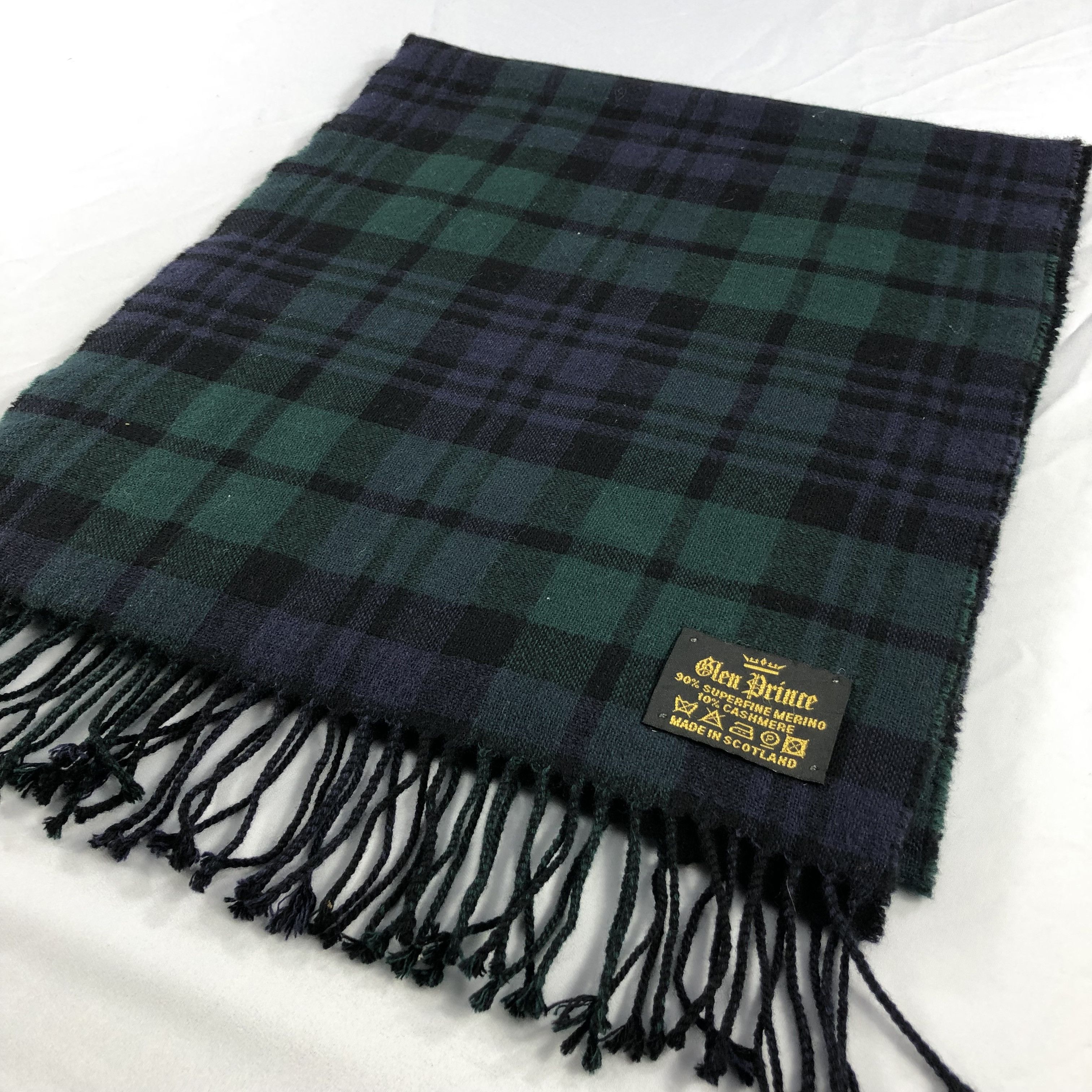 Vintage Glen Prince Tartan Merino Scarf Muffler V1016 Size ONE SIZE - 2 Thumbnail