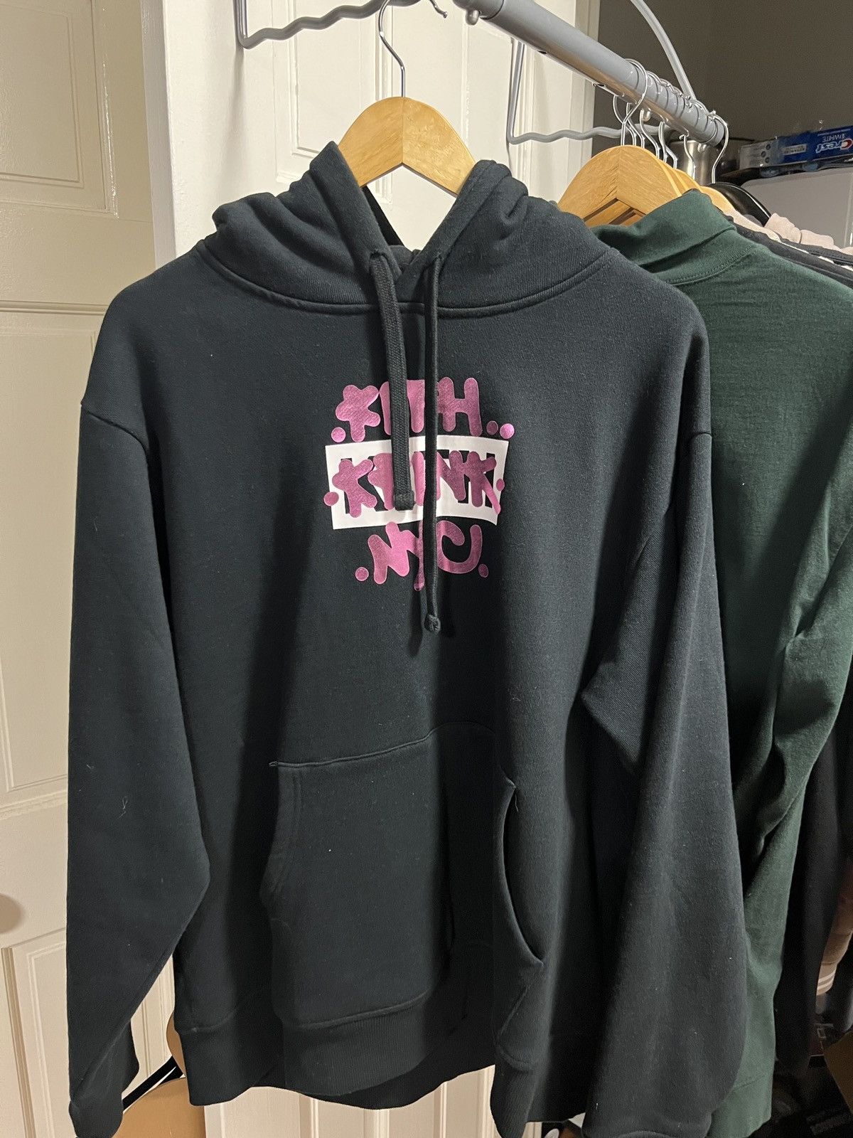 image of Kith Krink Black Hoodie Size Large Used Graffiti, Men's