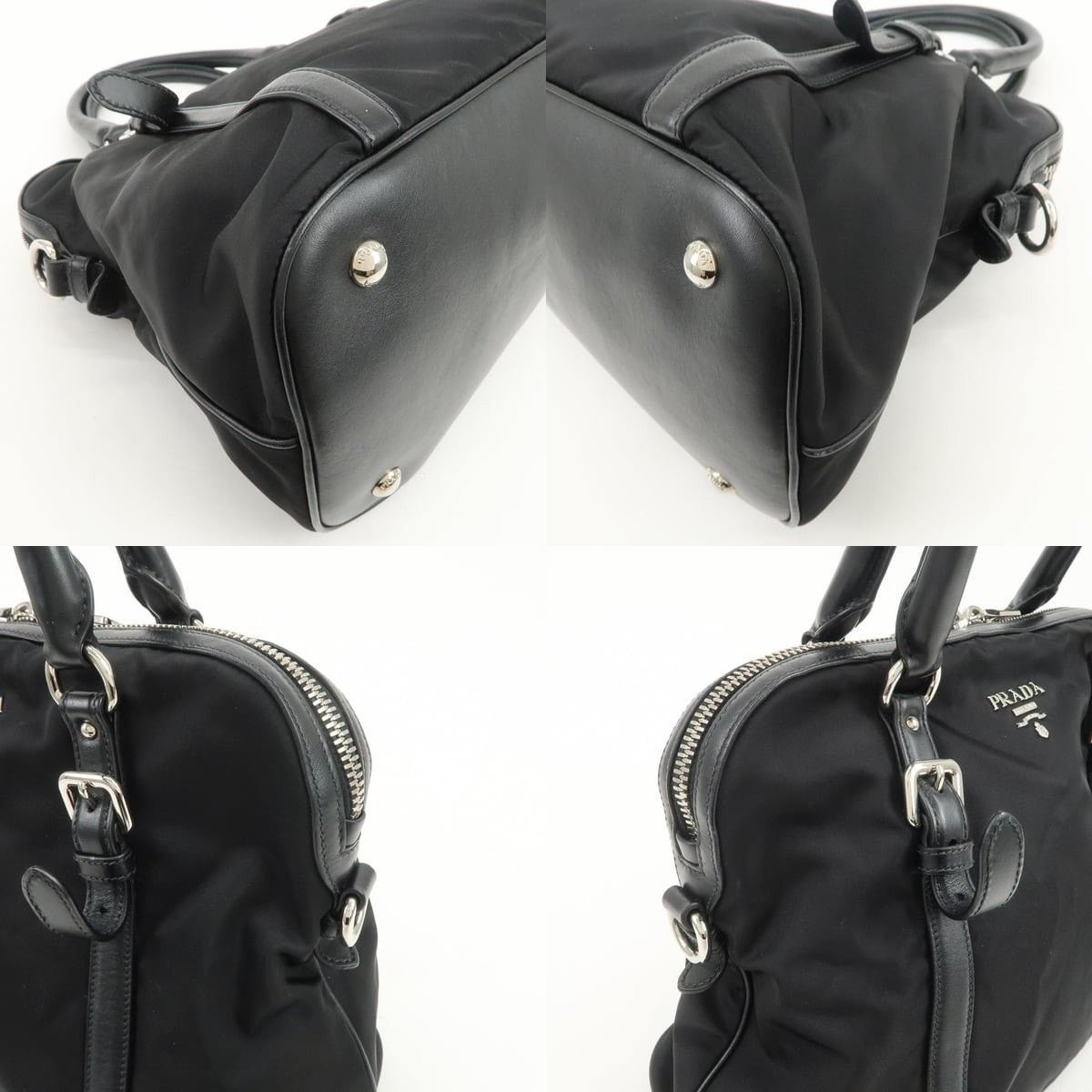 Prada Prada Nylon Leather Satchel Black Size ONE SIZE - 5 Thumbnail