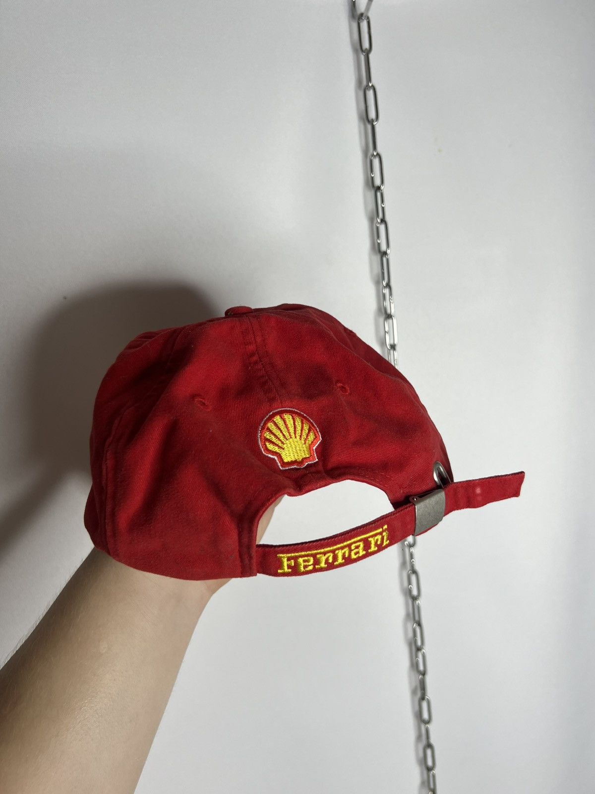 Ferrari 🏎️ Vintage Ferrari Shell Racing Cap Big Logo F1 Team 🏎️ Size ONE SIZE - 4 Thumbnail