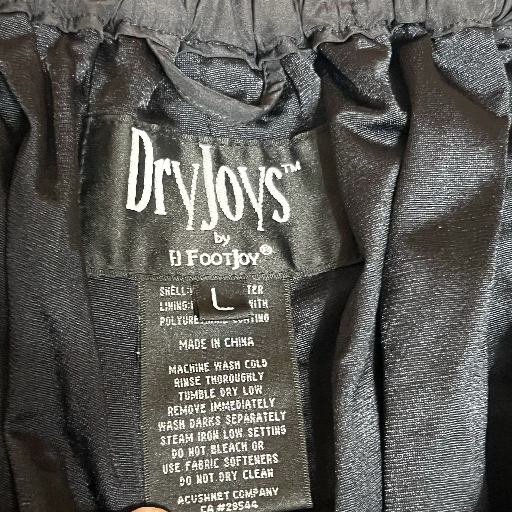 Footjoy Footjoy Dryjoys Convertible Rain Pants Men L Black Waterproof Golfer Size US 33 - 7 Thumbnail