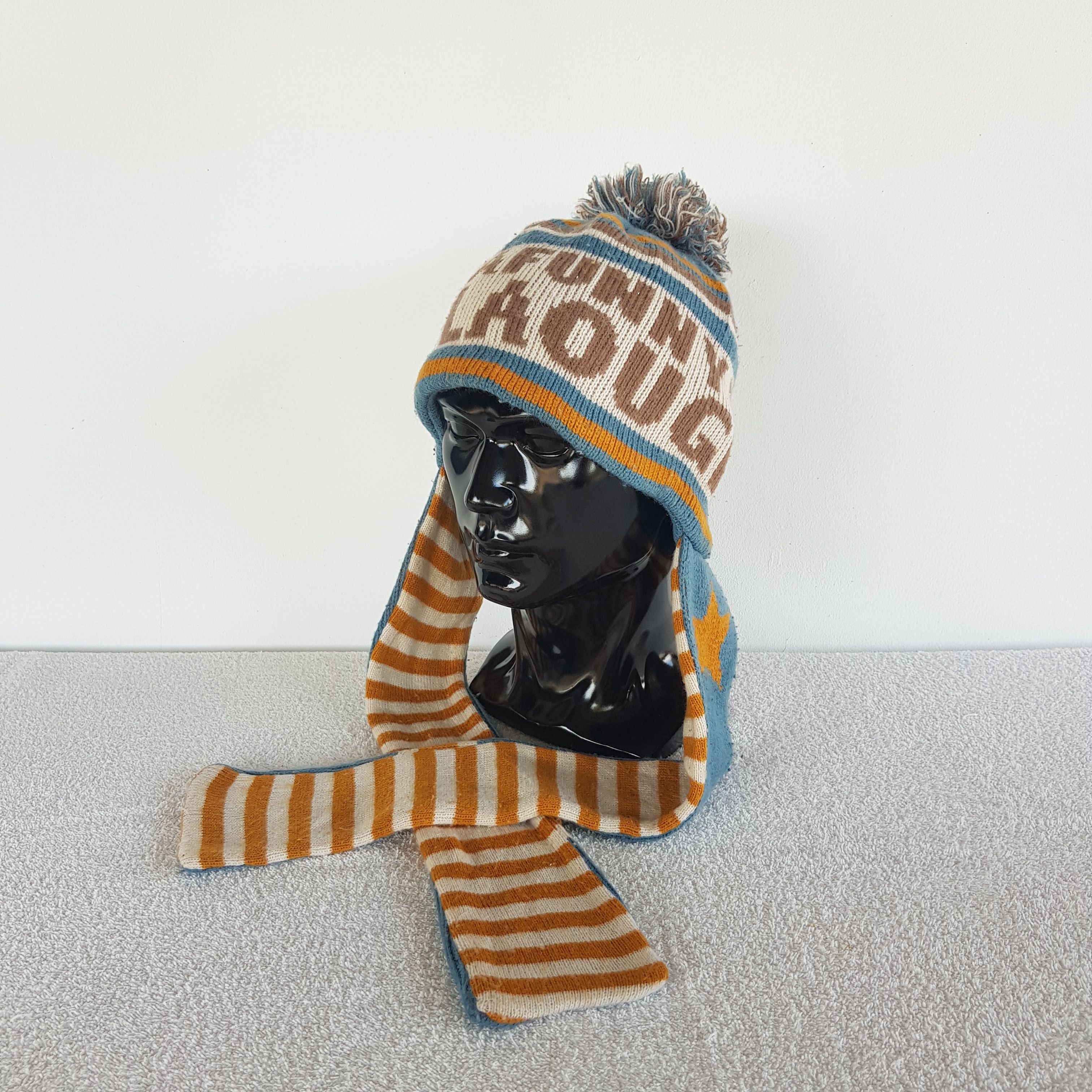 Japanese Brand Vintage Japanese Earflap Beanie Ribbed Knit Snow Caps Hats. Size ONE SIZE - 1 Thumbnail