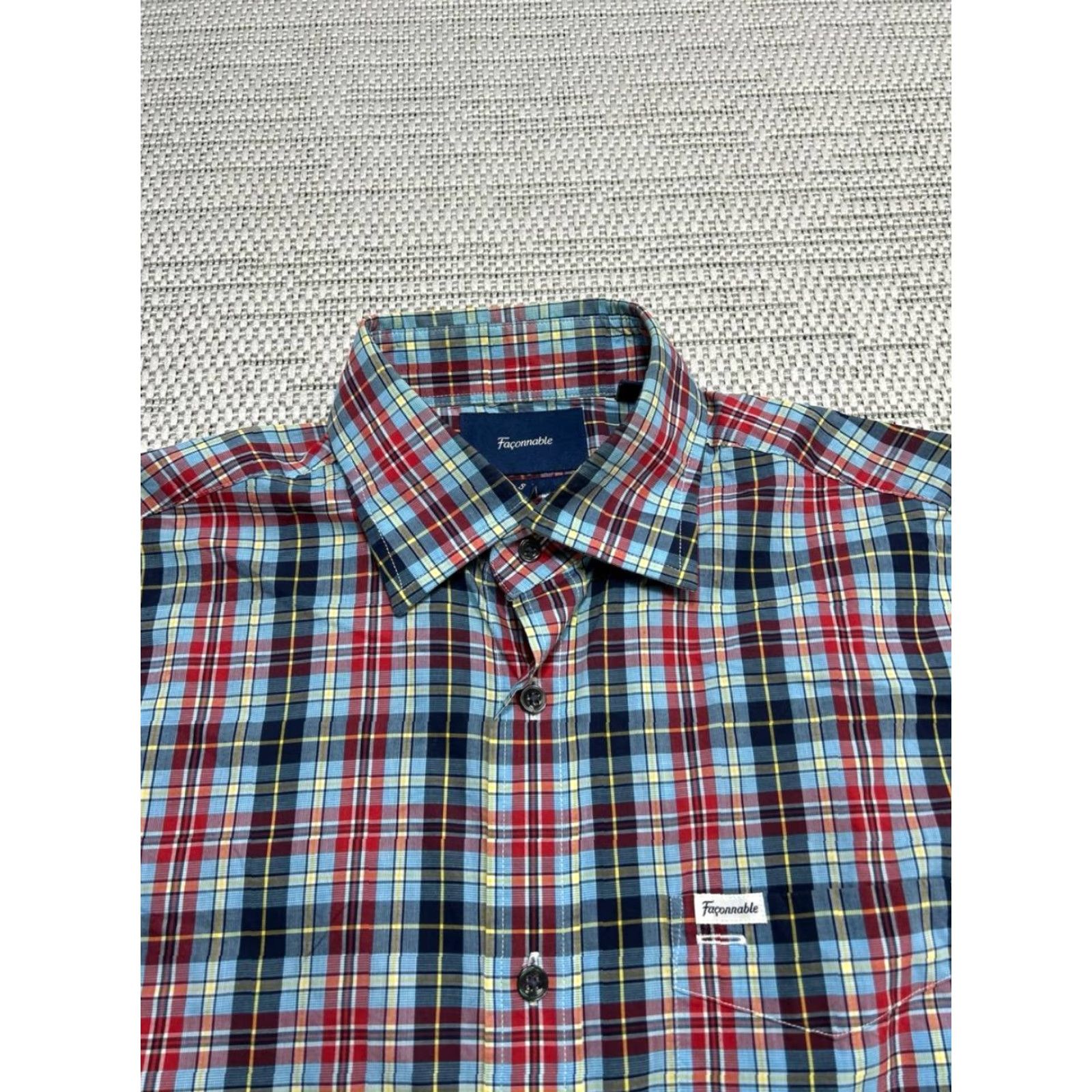 Faconnable Façonnable Club Fit Shirt Mens Small Multicolor Cotton Plaid Casual Button Up Size US S / EU 44-46 / 1 - 3 Thumbnail