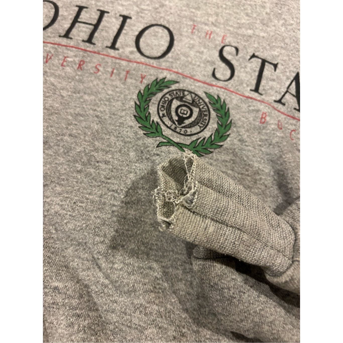 Vintage Vintage 1990s Ohio State University Grey awesome Crewneck sw Size US XL / EU 56 / 4 - 8 Thumbnail