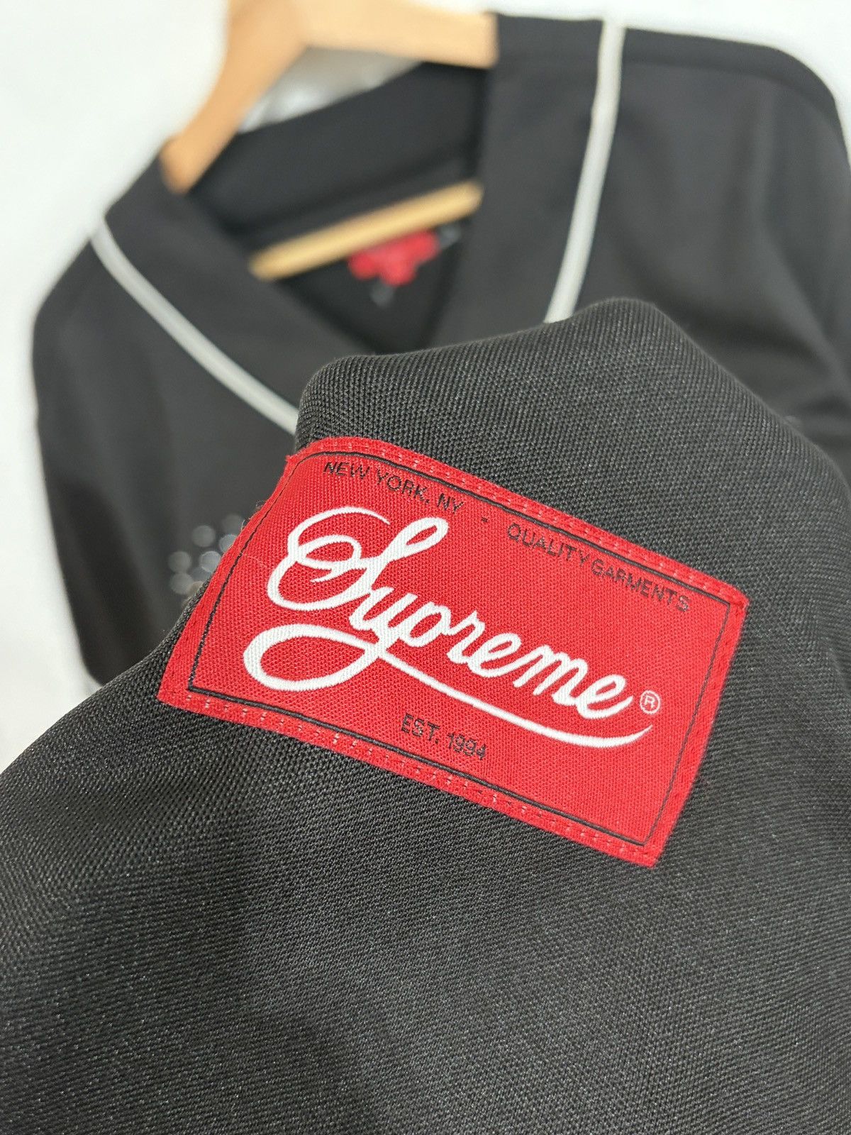 Supreme Supreme Rhinstones Baseball Black Jersey Size US L / EU 52-54 / 3 - 3 Thumbnail