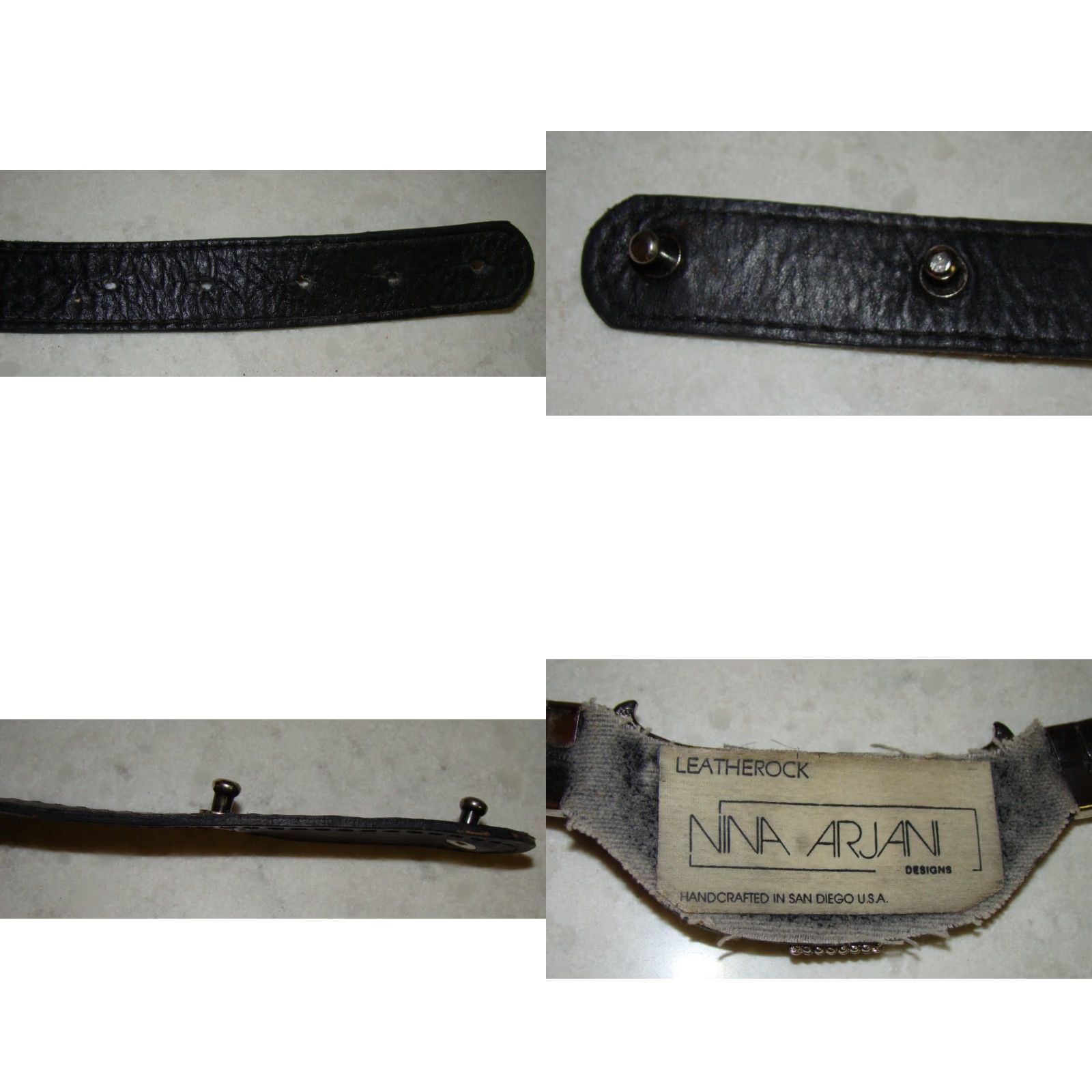 Vintage VINTAGE LEATHEROCK Belt 80s Leather Womens Medium 30-32 Black Snakeskin Gems Bling Adjustable Silvertone Buckle Womens Fashion Size ONE SIZE - 8 Thumbnail