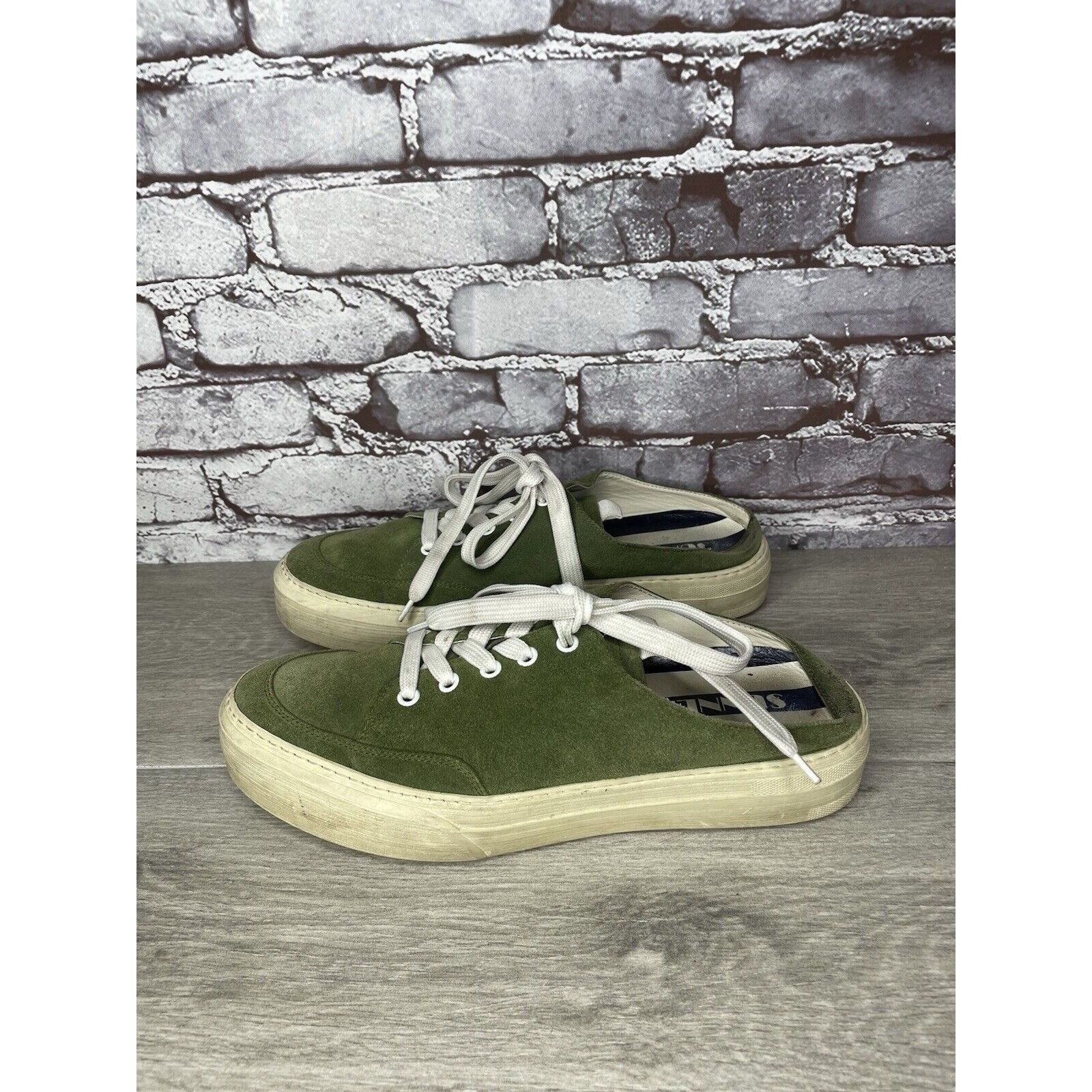 Sunnei Sunnei Green Suede Leather Slip On Lace Up Sneakers Shoes Wo Size US 11 / IT 41 - 13 Thumbnail