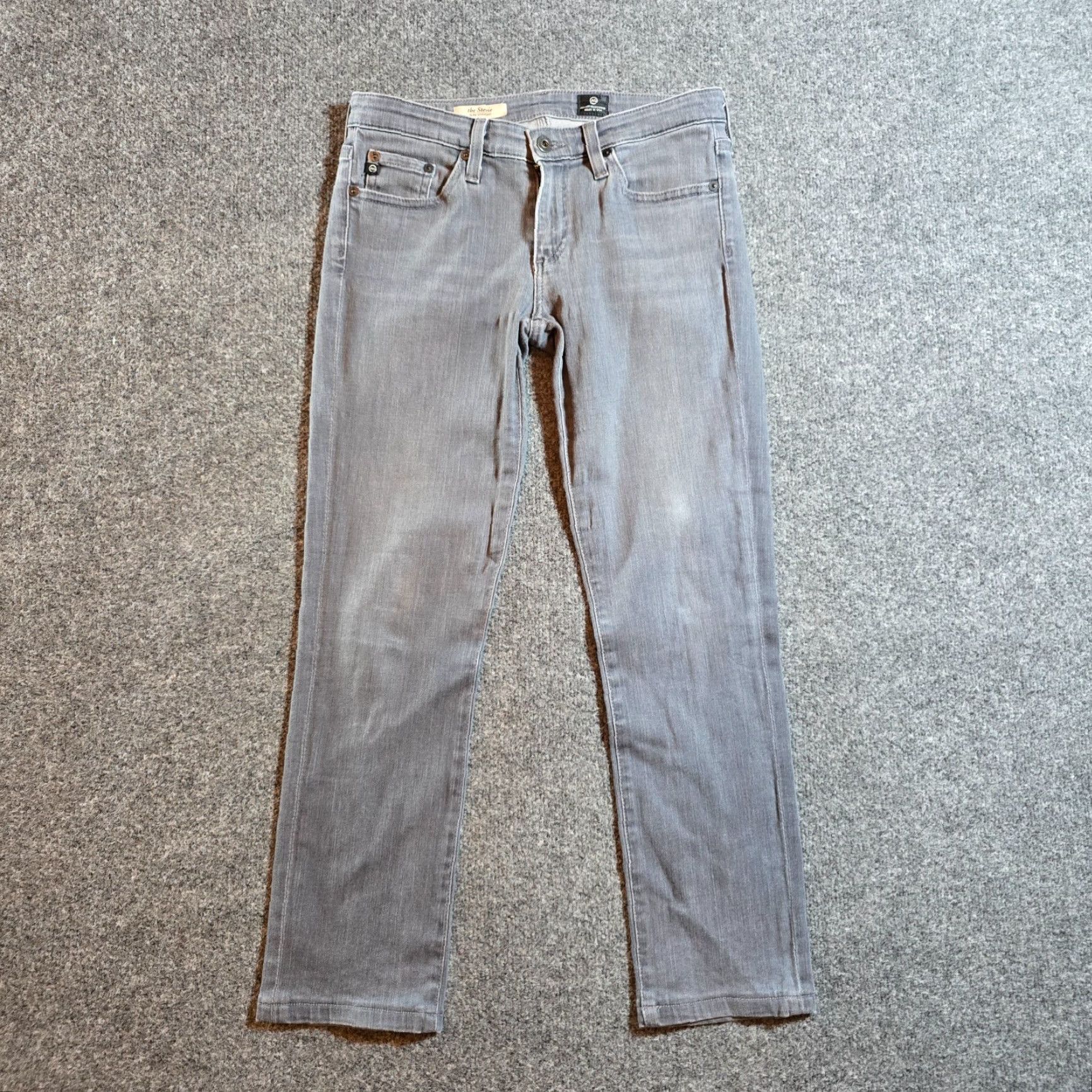 Vintage AG Adriano Goldschmied Jeans Women Slim The Stevie Straight Distressed Gray 26 Denim Cotton Polyester PANTS Regular Size 26 Women Size 26" / US 2 / IT 38 - 2 Thumbnail