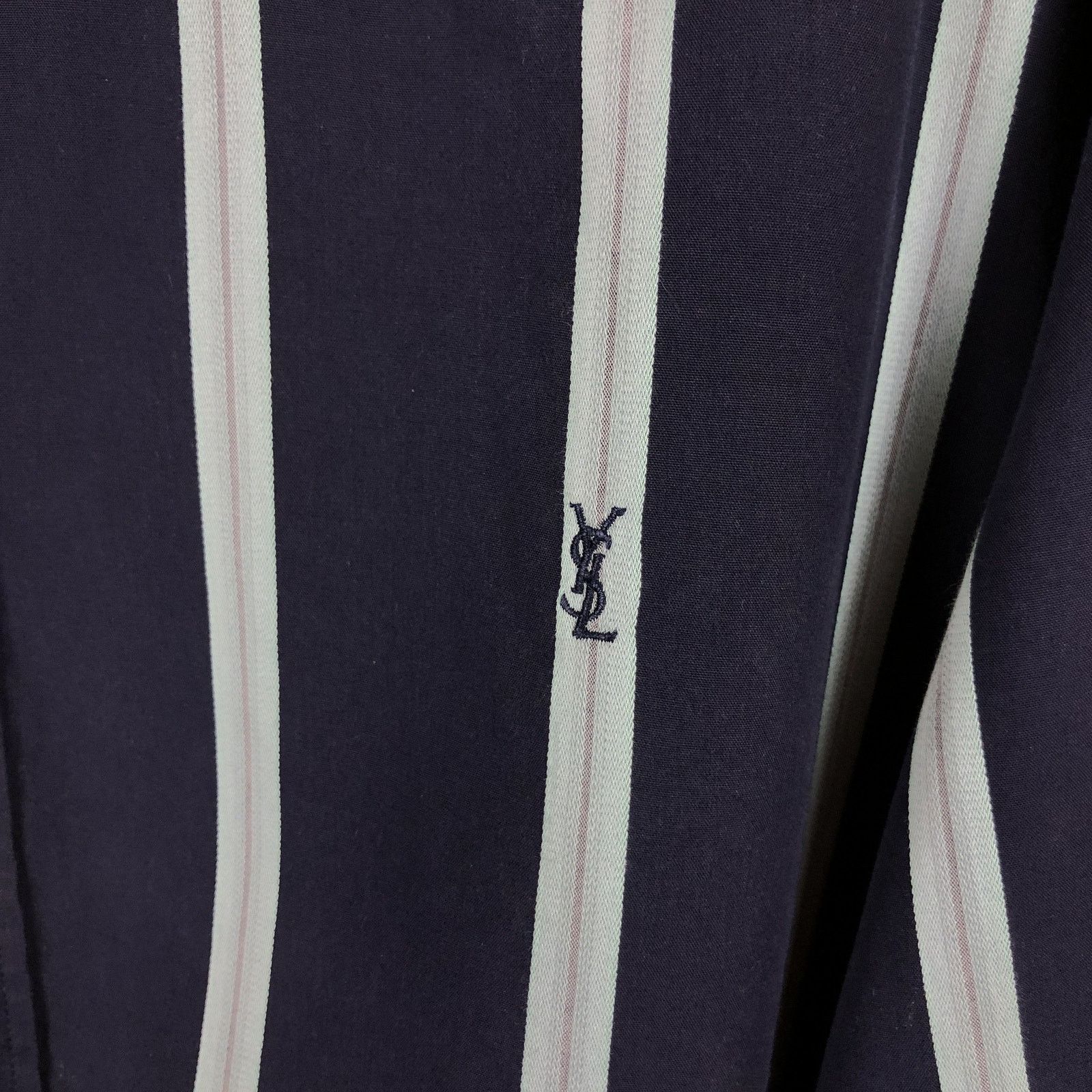 Yves Saint Laurent Vintage Yves Saint Laurent YSL Logo Striped Shirt Size US L / EU 52-54 / 3 - 4 Thumbnail