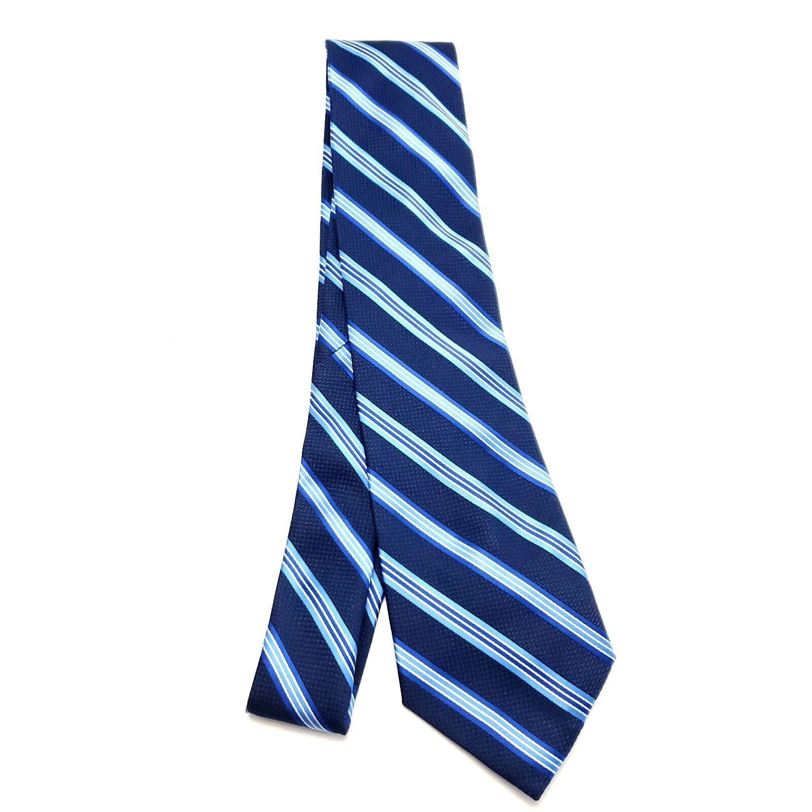 Stafford Stafford Blue Silk Tie Woven Striped Size ONE SIZE - 6 Thumbnail