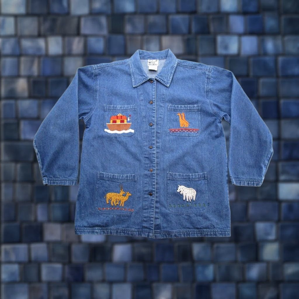 Vintage VINTAGE Way to Go Denim Jacket Women's XL Embroidered Animals Blue Denim Size XL / US 12-14 / IT 48-50 - 1 Thumbnail