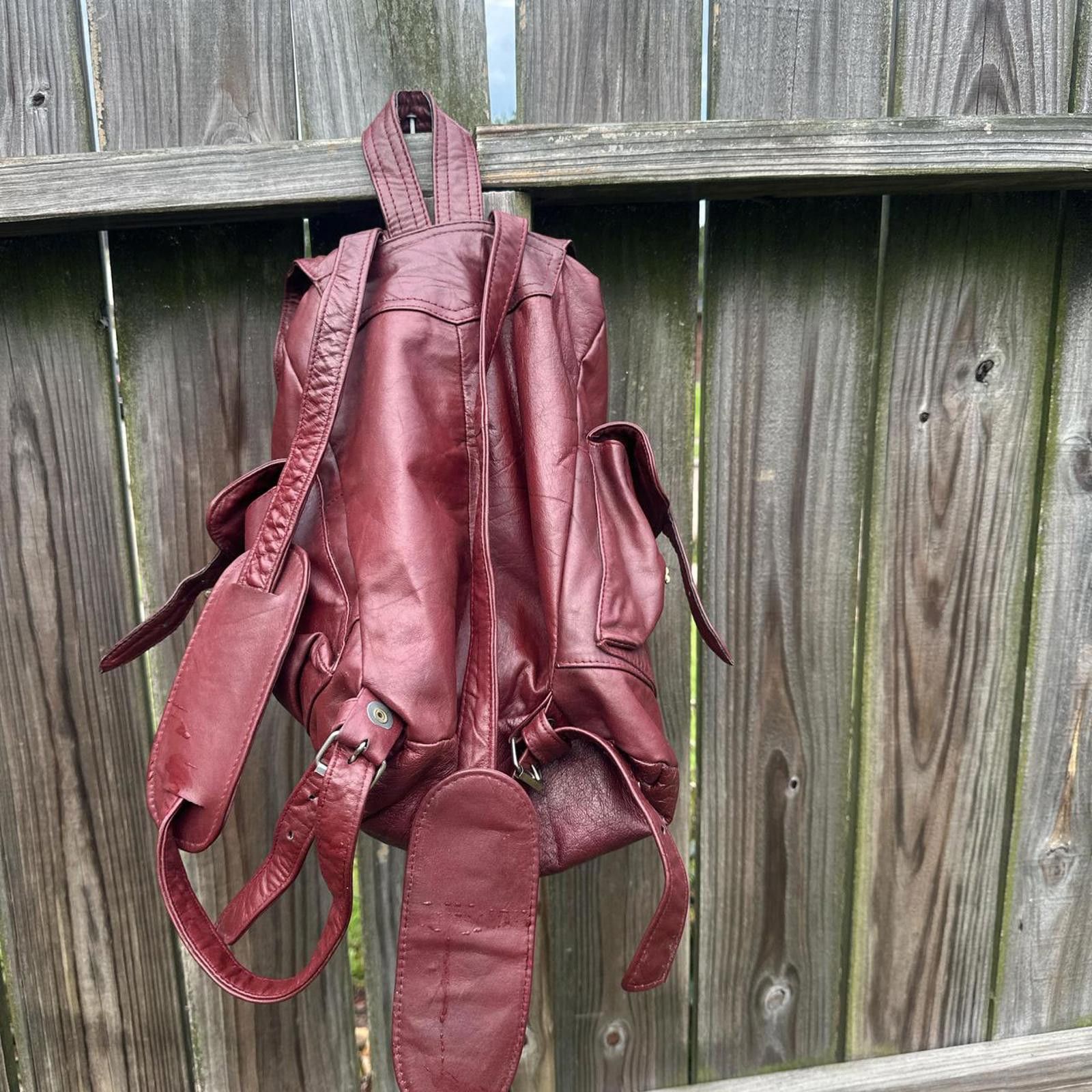 Other Burgundy leather backpack with a boho vibe #backpacklove Size ONE SIZE - 2 Thumbnail