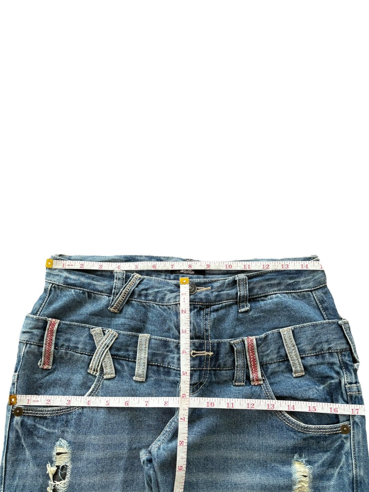 Diesel Vintage Japanese Brand Double Waist Distressed Jeans Size 30" / US 8 / IT 44 - 6 Thumbnail
