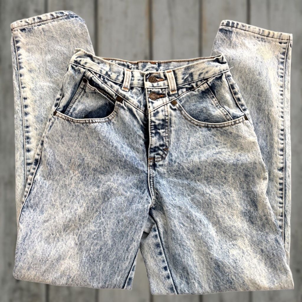 Vintage VINTAGE Zena Jeans Dungaree Denim Acid Wash Womens Jeans USA Made Size 10 Tappered Size 32" / US 10 / IT 46 - 1 Thumbnail