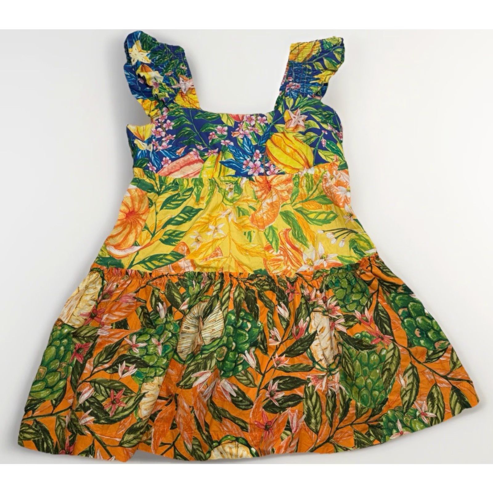 Farm Rio Farm Rio Caipirinha Mini Dress 100% Cotton Sleeveless Floral Printed Multi Day/Night Casual Womens M Size M / US 6-8 / IT 42-44 - 3 Thumbnail