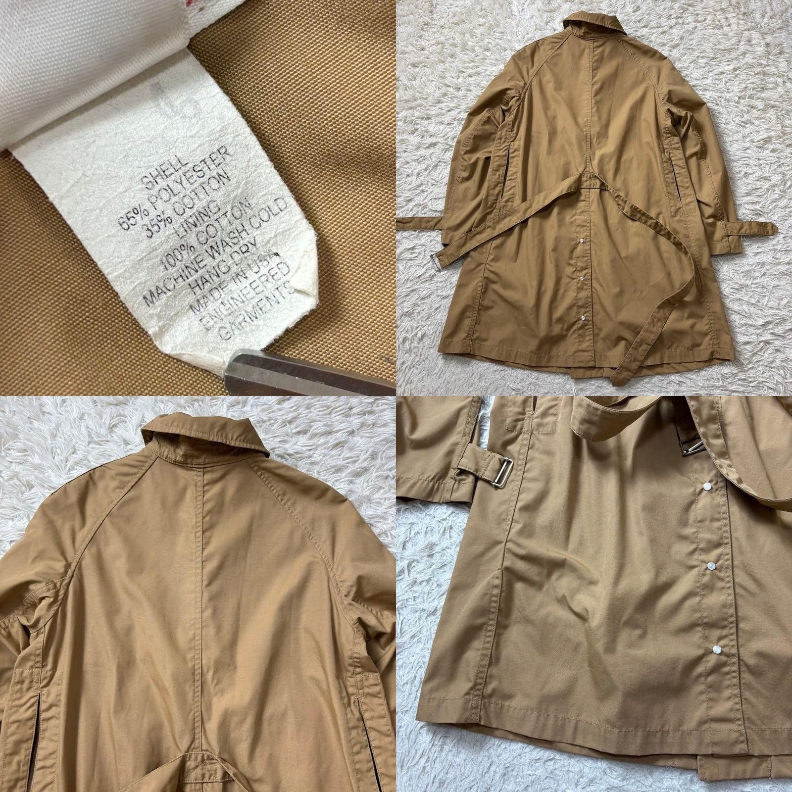 Engineered Garments Engineered Garments Trench Coat Belted Beige Cotton Raglan Sleeve Size S Mens Size US S / EU 44-46 / 1 - 8 Thumbnail
