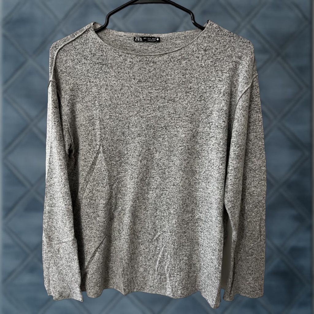 Zara Zara Gray Crewneck Basics Long Sleeve Shirt Size S Womens Size S / US 4 / IT 40 - 1 Thumbnail