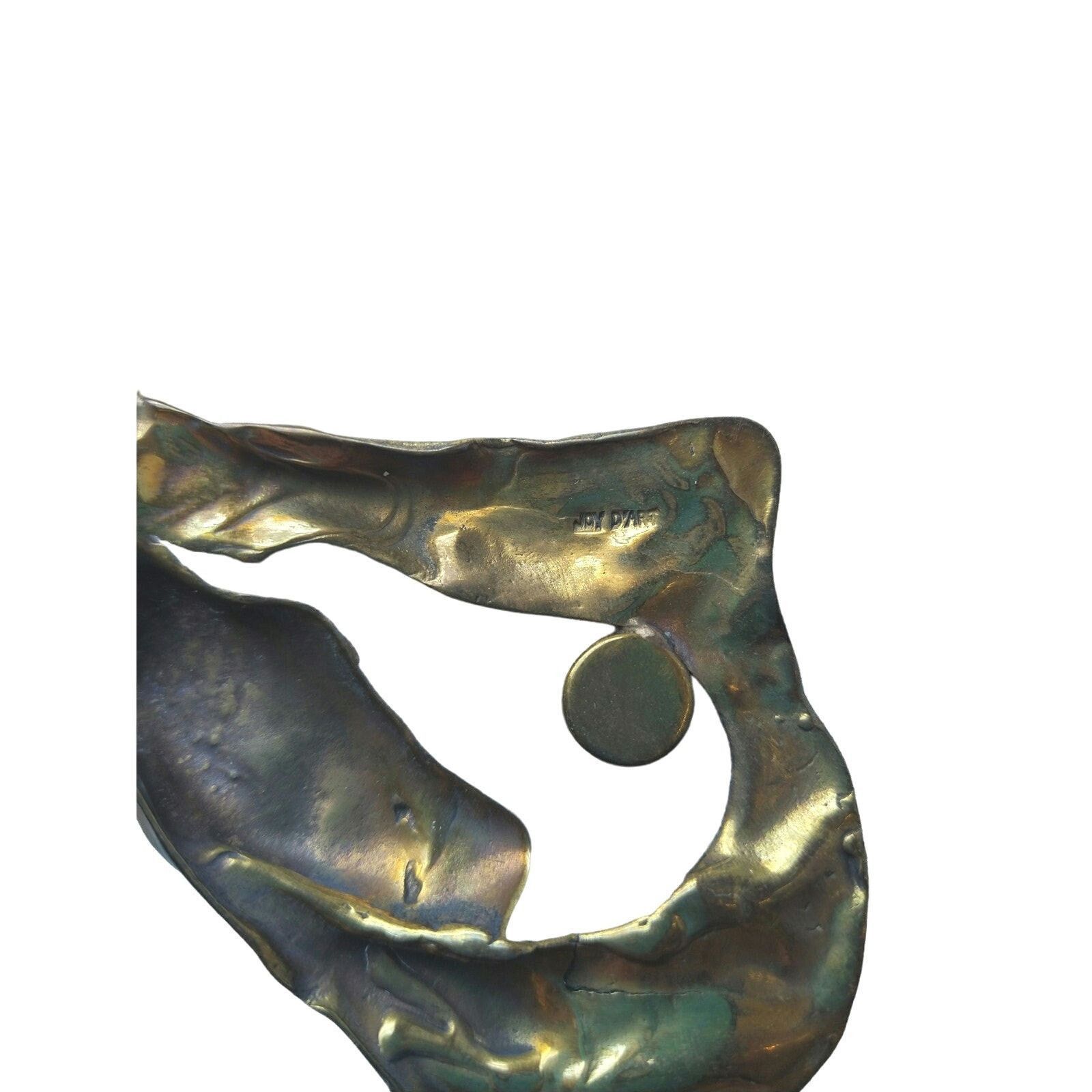 The Unbranded Brand Vintage Joy D'Art Artisan Brutalist Brass Bib Necklace Size ONE SIZE - 2 Thumbnail