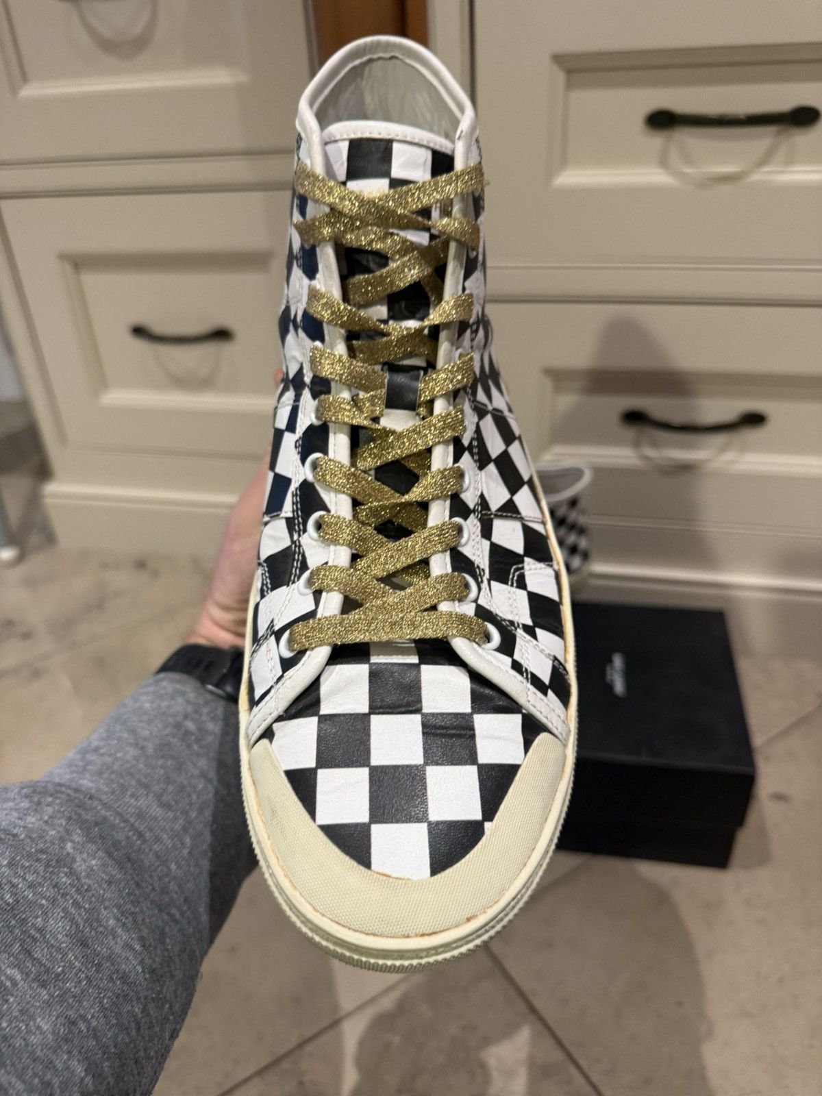 Saint Laurent Paris SS16 Saint Laurent surf sound checkered SL37 sneakers 45 Size US 12 / EU 45 - 8 Thumbnail