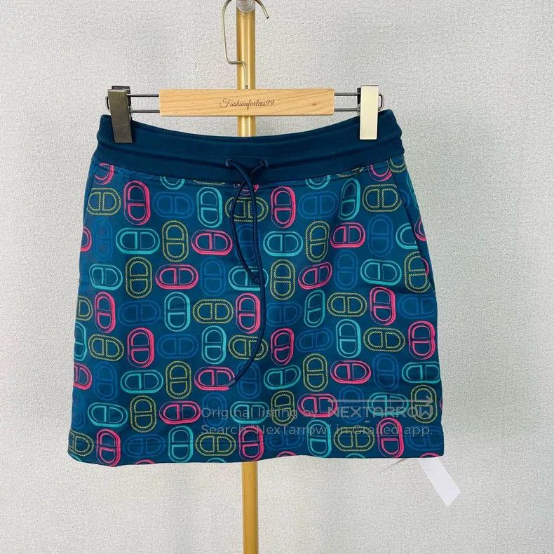 Hermes Hermes Deep blue printed skirt Size 25" / US 0 / IT 36 - 1 Thumbnail