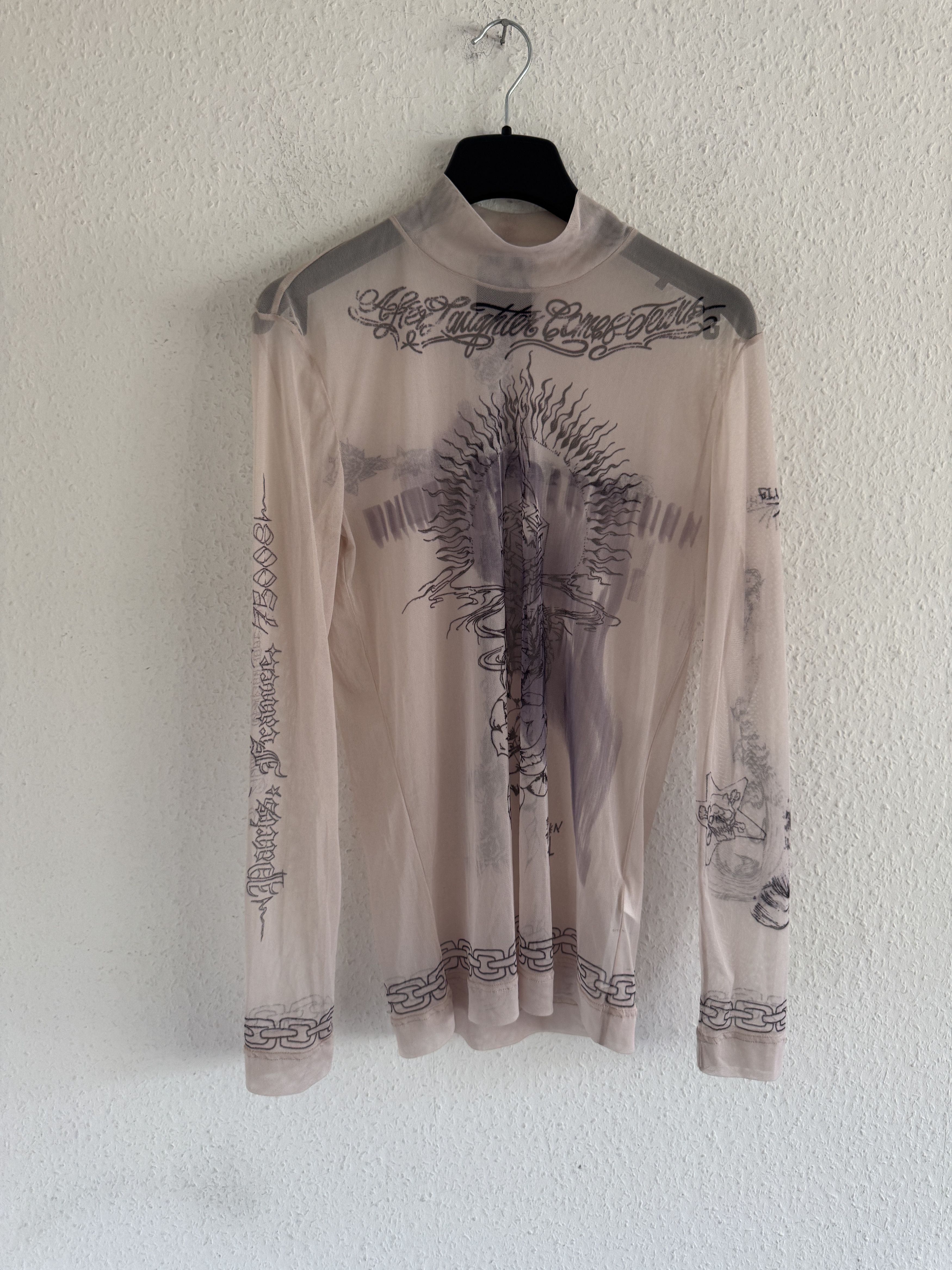 Givenchy sheer long-sleeve tattoo-print t-shirt Size US S / EU 44-46 / 1 - 1 Thumbnail