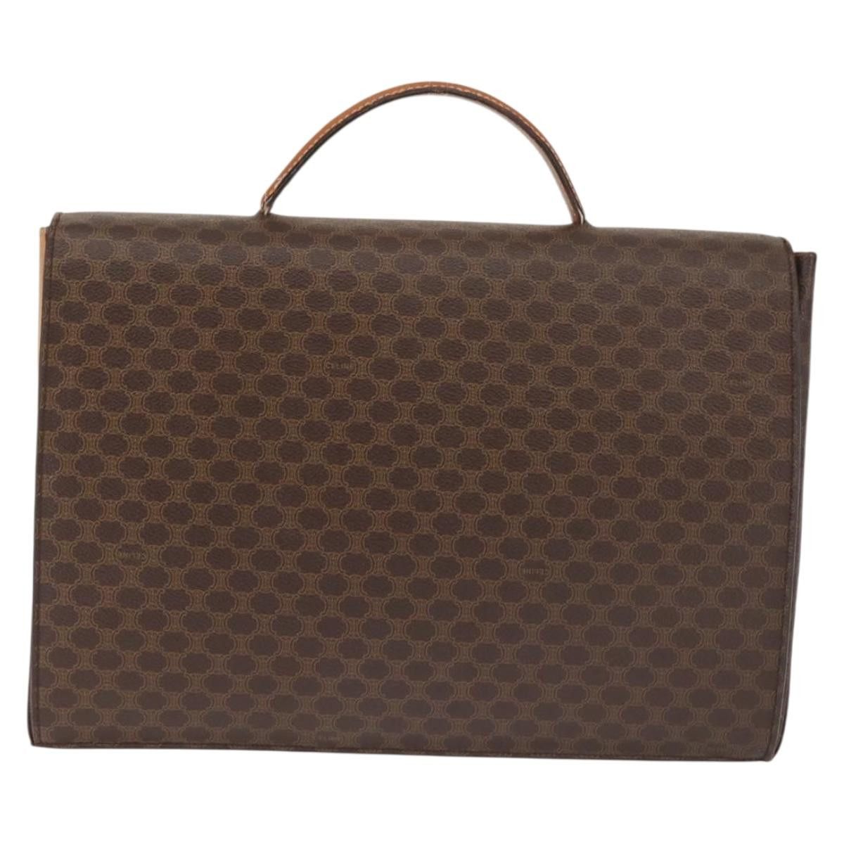 Celine CELINE Macadam Canvas Hand Bag Pvc Leather Brown Gold Size ONE SIZE - 3 Thumbnail