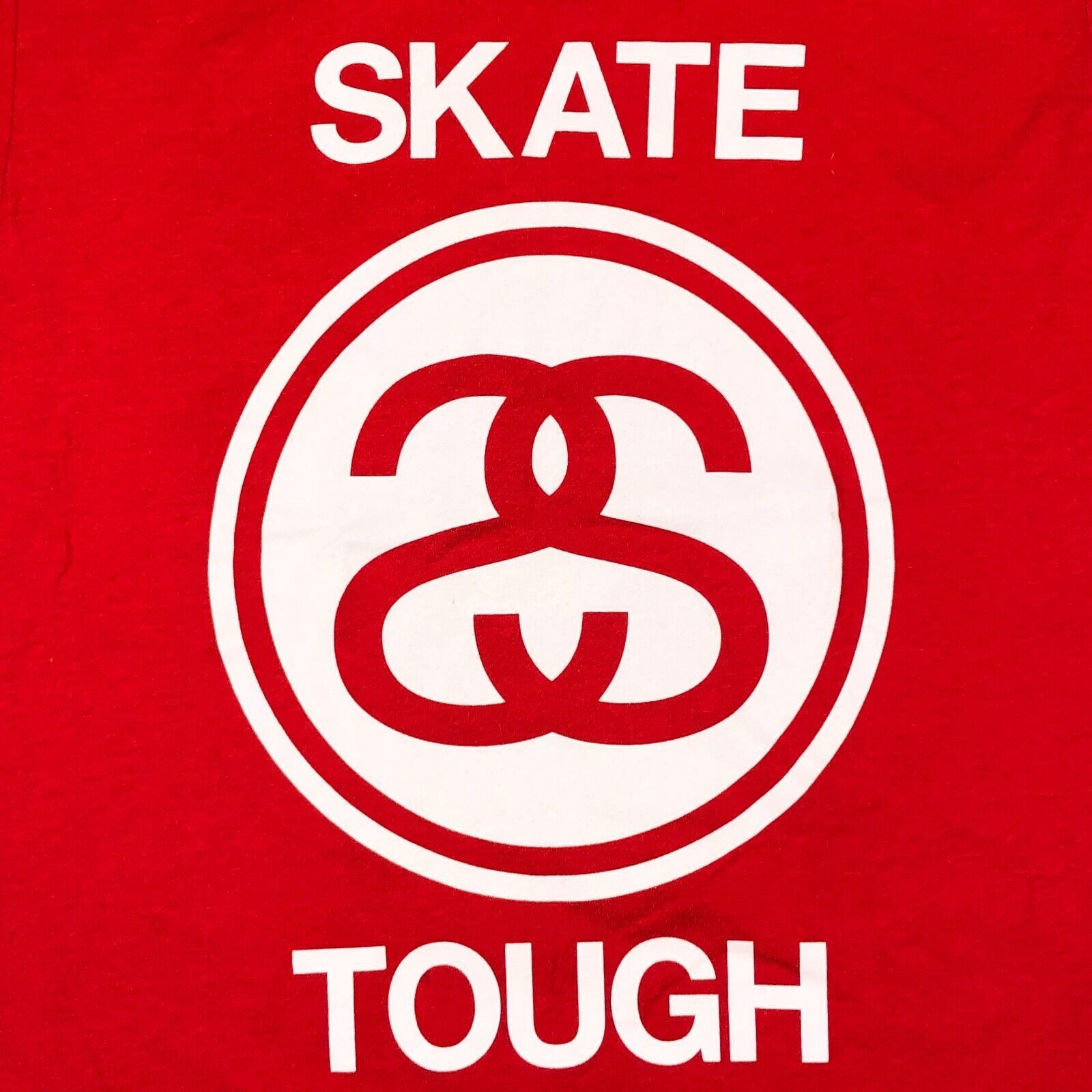 Stussy New Stussy Skate Tough SS Logo Red White Tee Size Small S Size US S / EU 44-46 / 1 - 2 Thumbnail