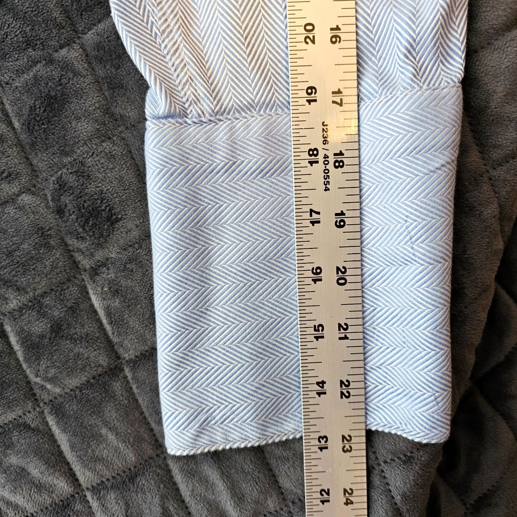 Vintage Carreli Dress Shirt 17 Blue Egyptian Cotton Button French Cuff Windsor White Collar Business Shirt Mens Size 46R - 7 Thumbnail