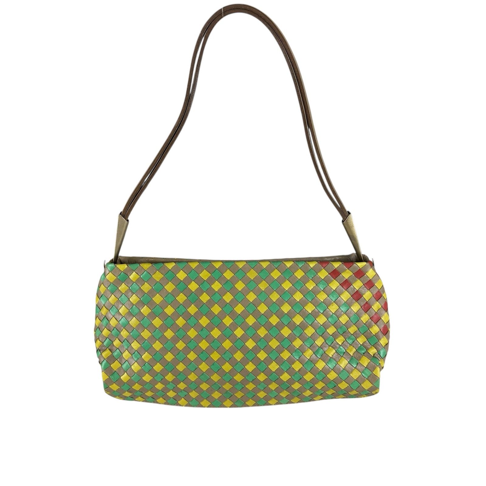 Bottega Veneta Vintage Multicolor Intrecciato Shoulder Bag