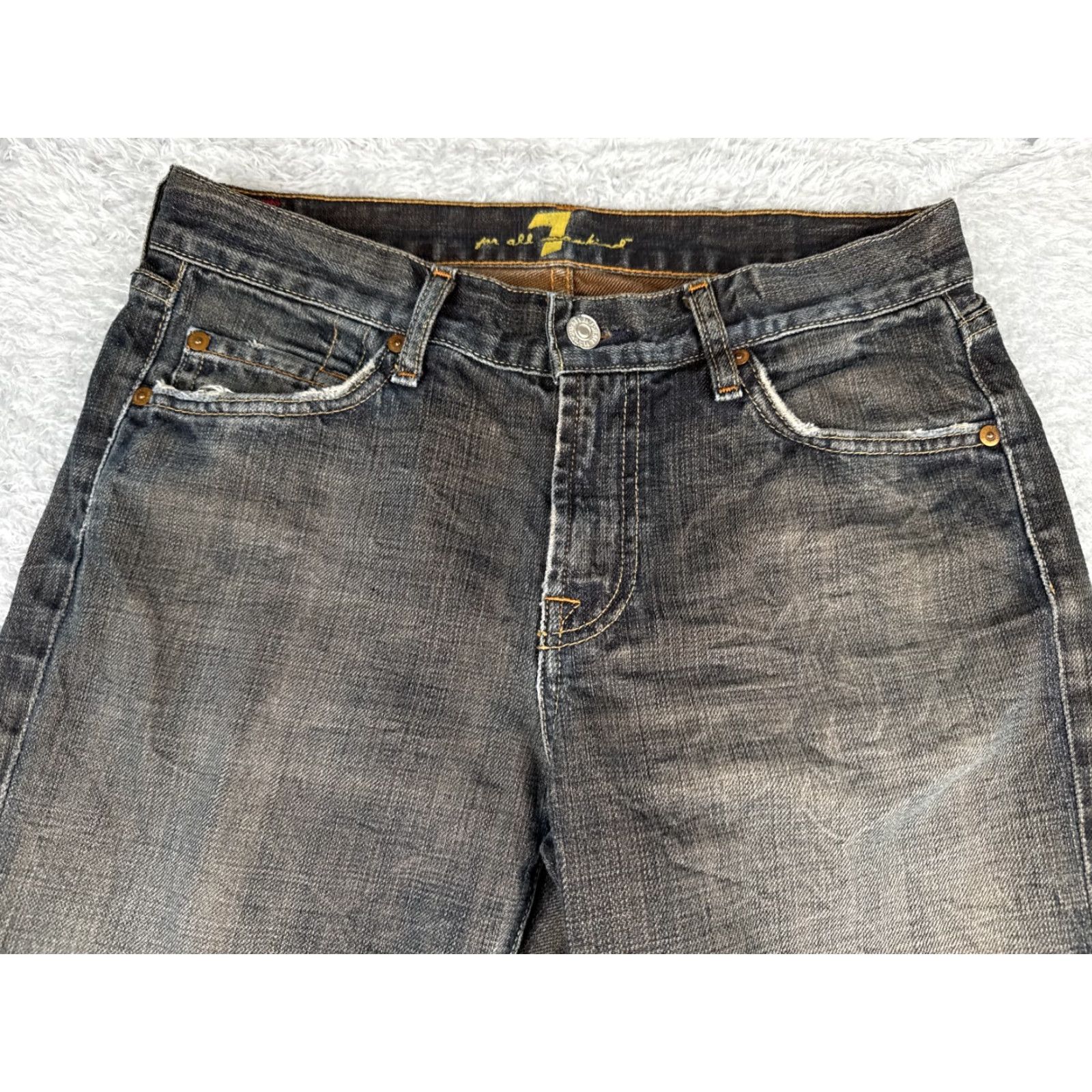 7 For All Mankind 7 For All Mankind Jeans Womens Bootcut Jeans Blue Denim 28x30 28 Waist 30 Inseam Medium Wash Regular Rise 8.5-10.5 In Stretch Comfort 5-Pocket Design Size 28" / US 6 / IT 42 - 4 Thumbnail