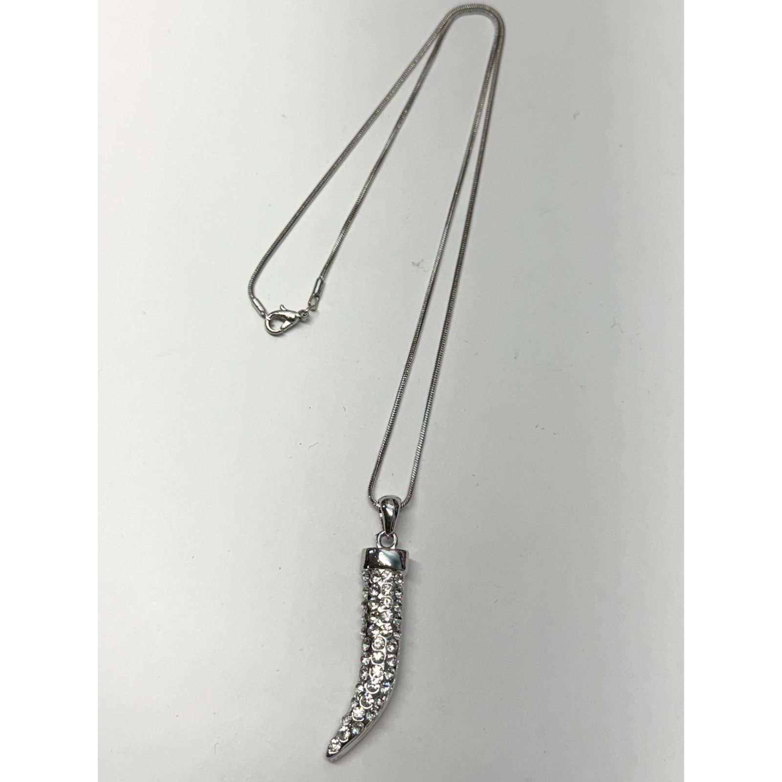 Other Vintage rhinestone silver horn snake chain necklace Size ONE SIZE - 2 Thumbnail