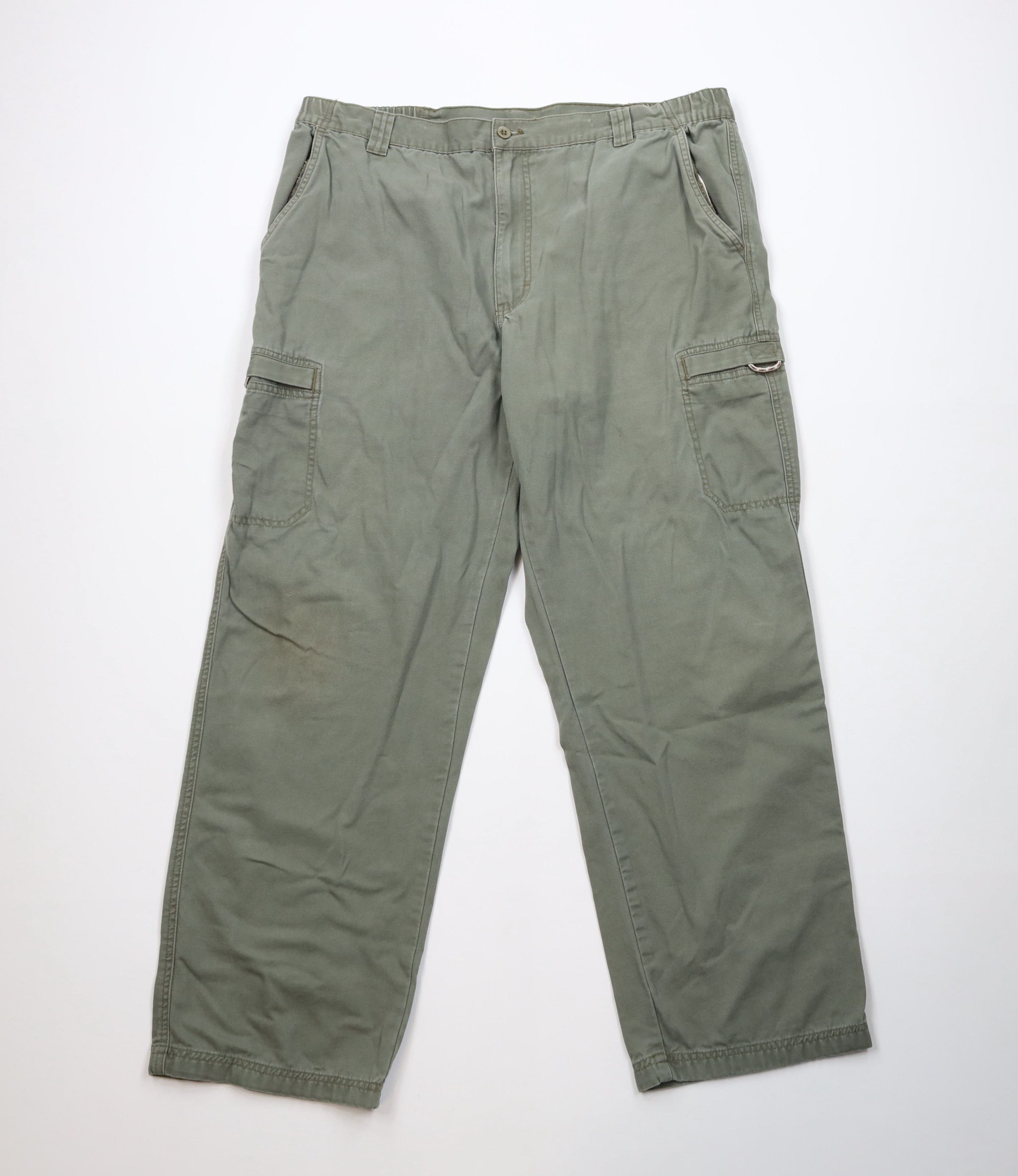 L.L. Bean Vintage LL Bean Canvas Wide Leg Cargo Pants Green Cotton Size US 40 / EU 56 - 1 Thumbnail