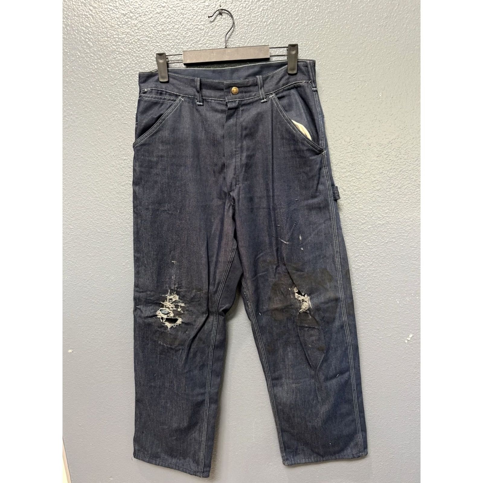 Sears VINTAGE Sears Sanforized Blue Cotton Men’s Carpenter Pants Sz 30 Size US 30 / EU 46 - 6 Thumbnail