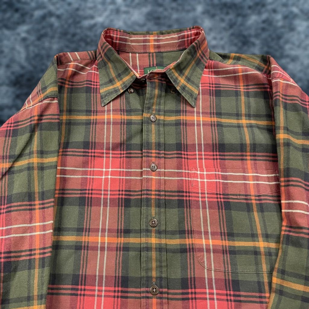 J.Crew VINTAGE J.CREW Shirt Mens L Red Plaid 90s Retro Classic Oarsman Logo Cotton Flannel Button-Up Pockets Size US L / EU 52-54 / 3 - 1 Thumbnail