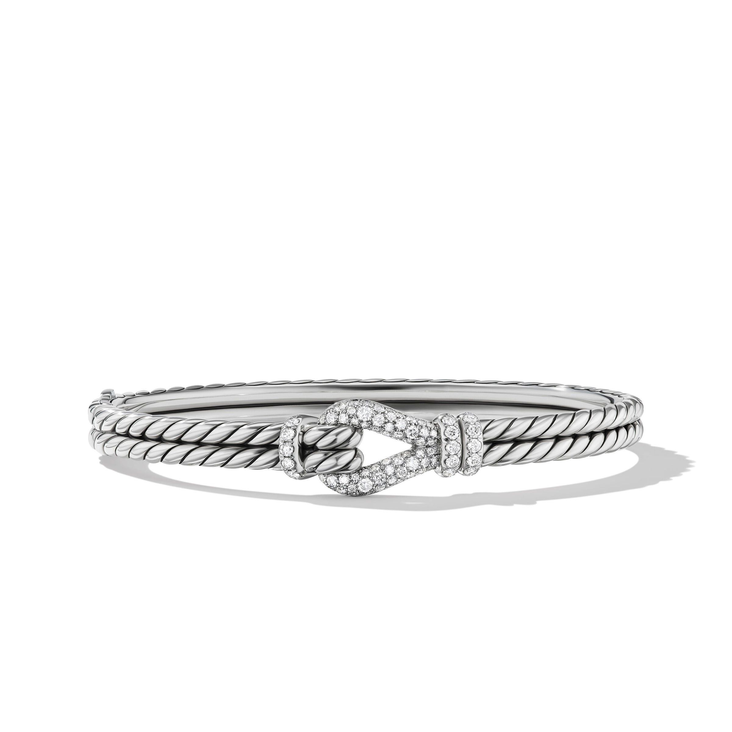 David Yurman o1w1db10325 Bracelet in Silver with Diamonds & 5.5mm Size ONE SIZE - 1 Thumbnail