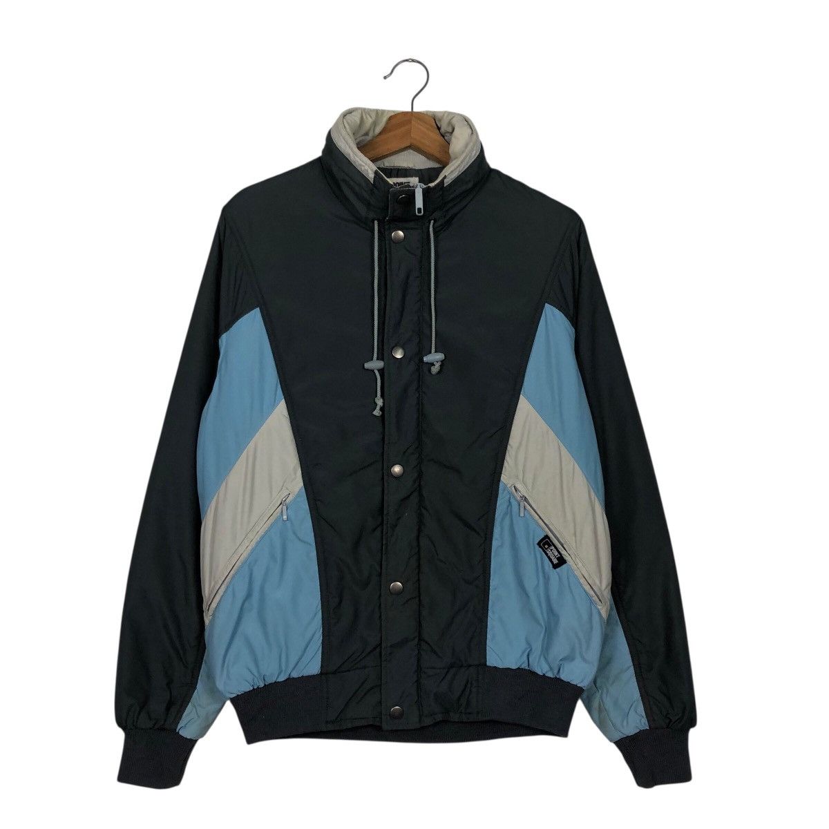 Japanese Brand 📌Vintage Ski Bomber Jacket Point Square Block Design Size US M / EU 48-50 / 2 - 2 Thumbnail