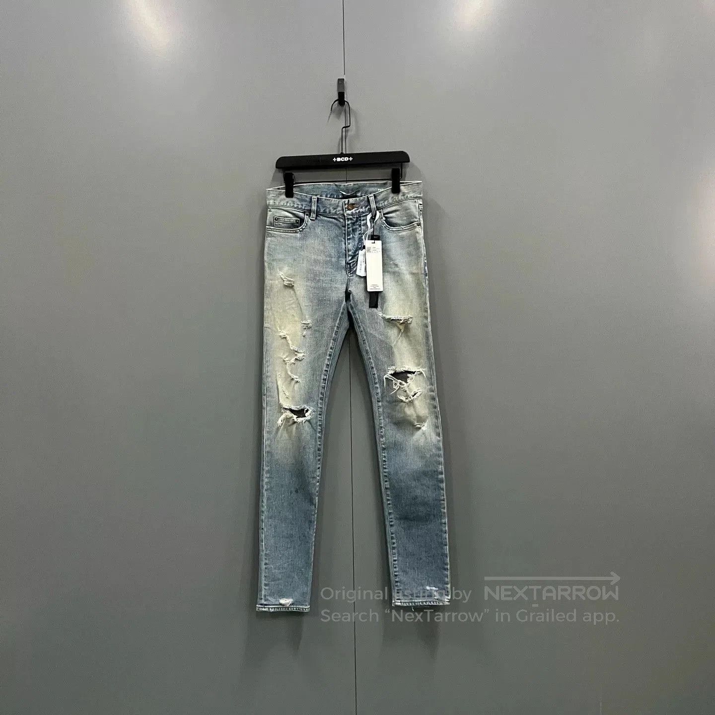 Saint Laurent Paris saint laurent distressed washed denim jeans. Size US 30 / EU 46 - 1 Thumbnail