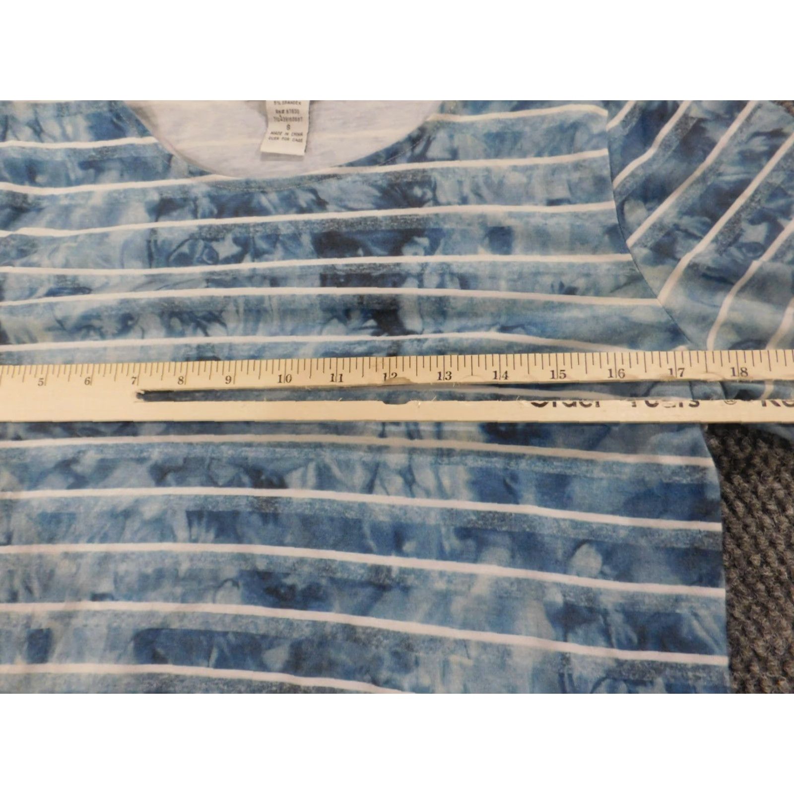 Vintage Cathy Daniels Womens Blouse S Blue Striped Pullover Casual Long Sleeve Button Collared Rayon Spandex Breathable Stretch Regular Top Shirt Size S / US 4 / IT 40 - 7 Thumbnail