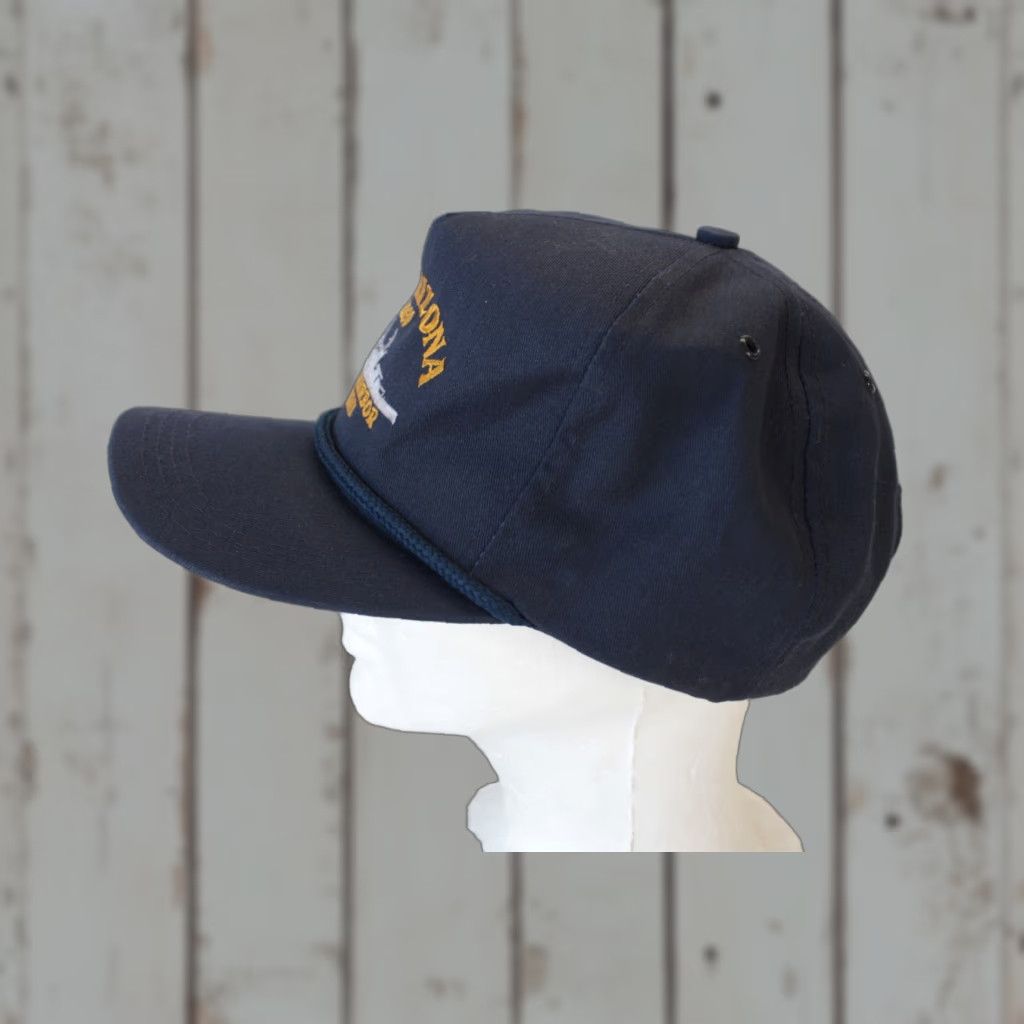 Vintage VINTAGE USS Arizona BB39 Pearl Harbor Snapback Hat Navy Blue USA FAST SHIPPING Hat Adults Adjustable Blue 90s Gunmetal? Size ONE SIZE - 1 Thumbnail