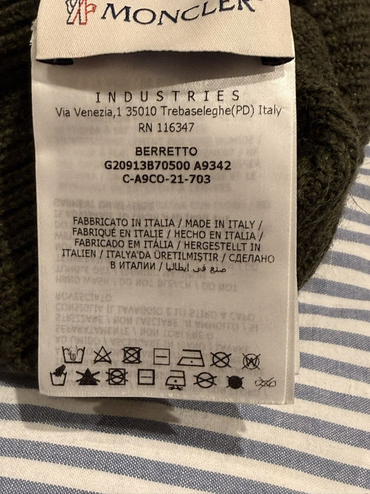 Moncler Moncler Grenoble Knitted Wool Beanie in Green Size ONE SIZE - 5 Thumbnail