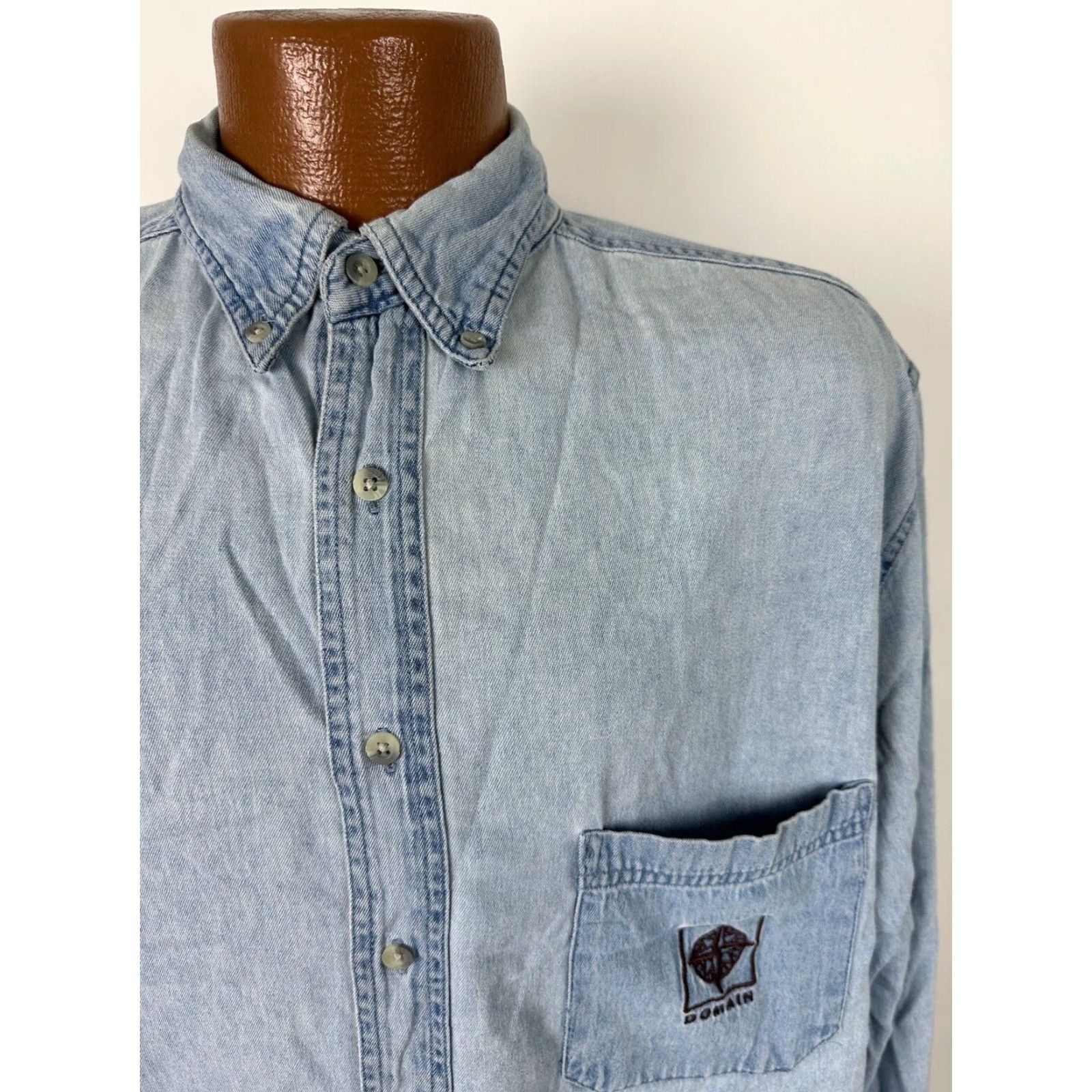 Vintage VINTAGE 90s Cactus Denim Shirt Men Medium Long Sleeve Blue Button-Up Grunge Hipster Size US M / EU 48-50 / 2 - 3 Thumbnail