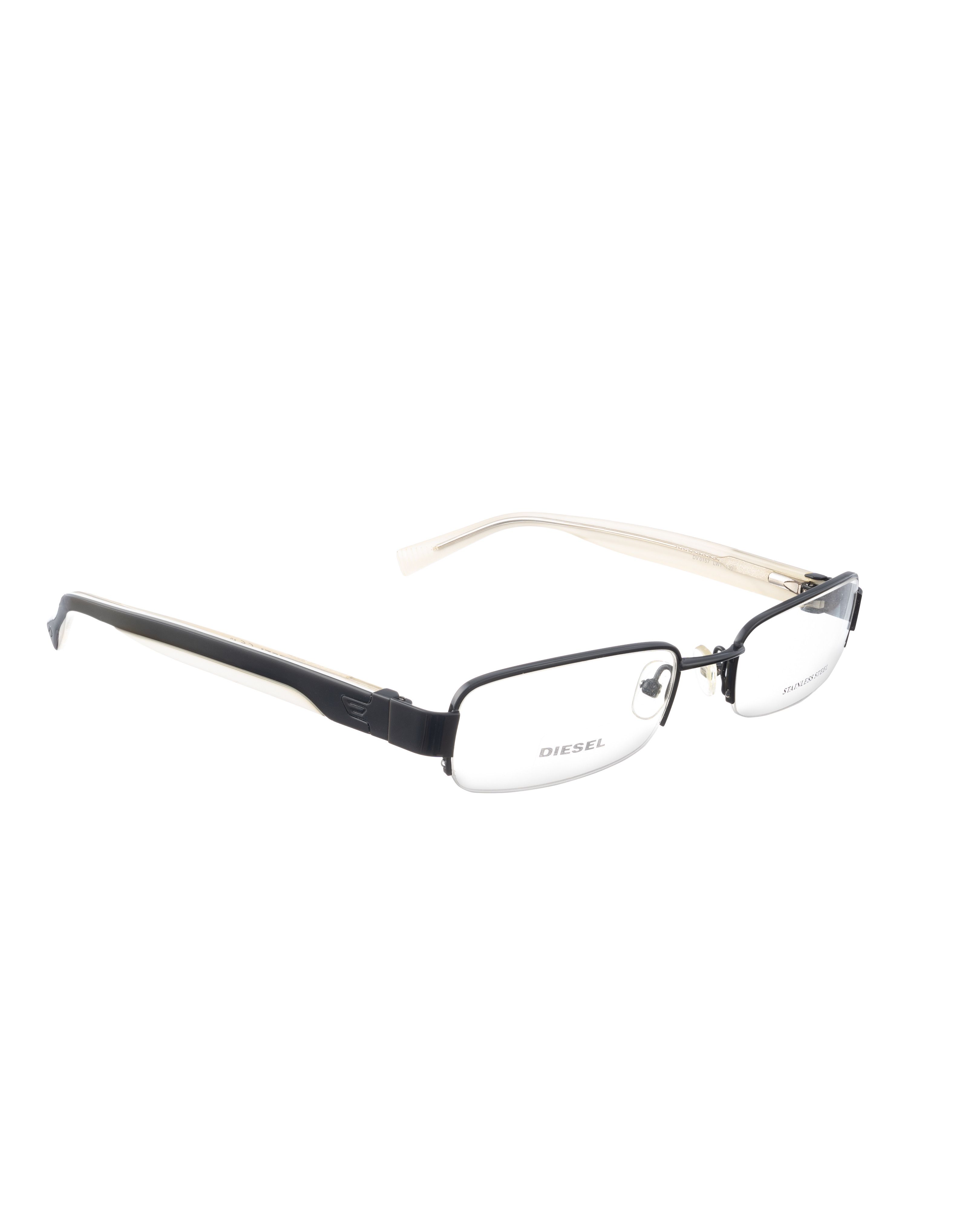 Diesel Diesel 00s Black & White Half Rim Rectangular Glasses Size ONE SIZE - 2 Thumbnail
