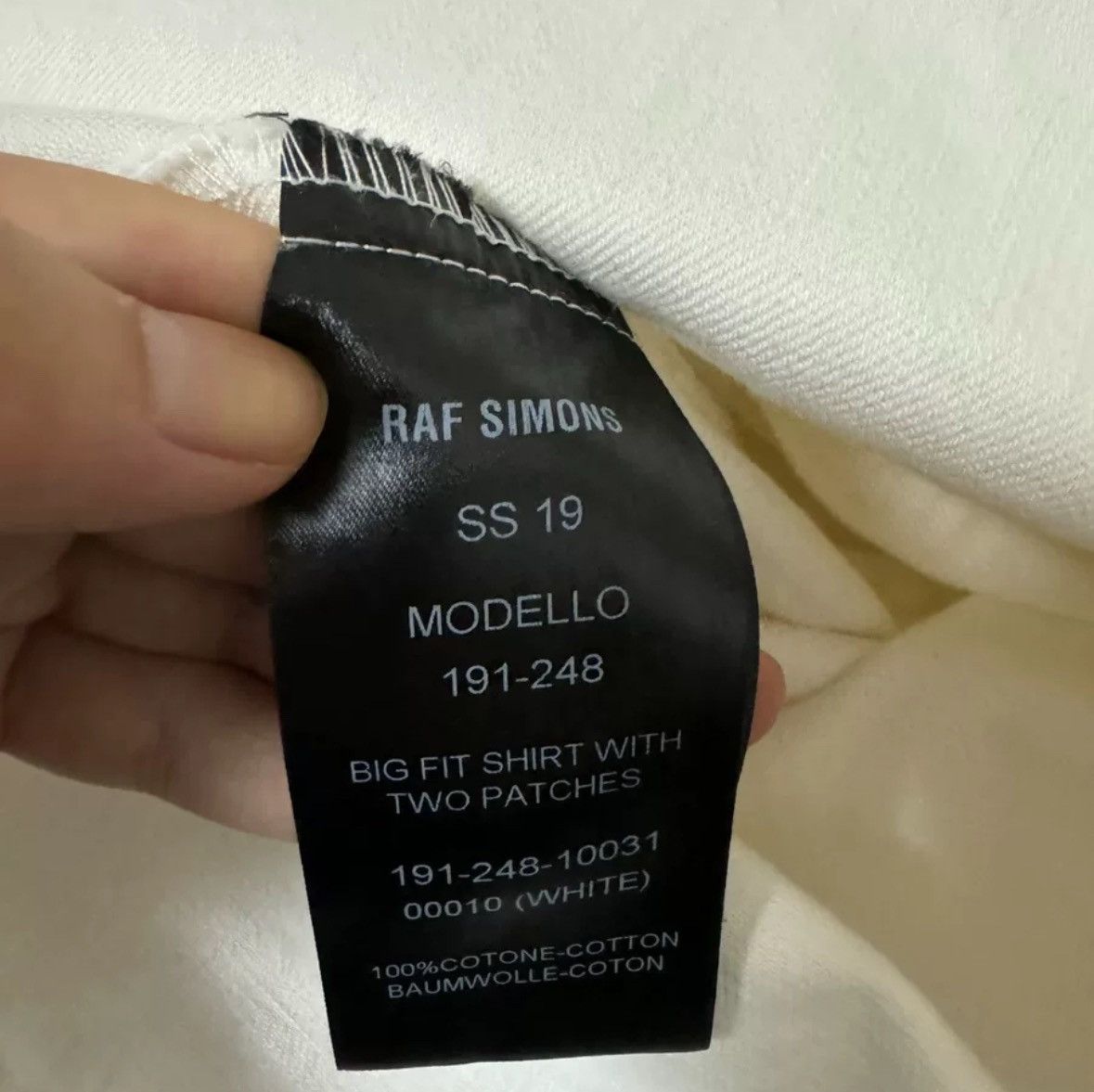 Raf Simons Raf Simons 19ss White Elephant Leather Brand Shirt Size US S / EU 44-46 / 1 - 6 Thumbnail