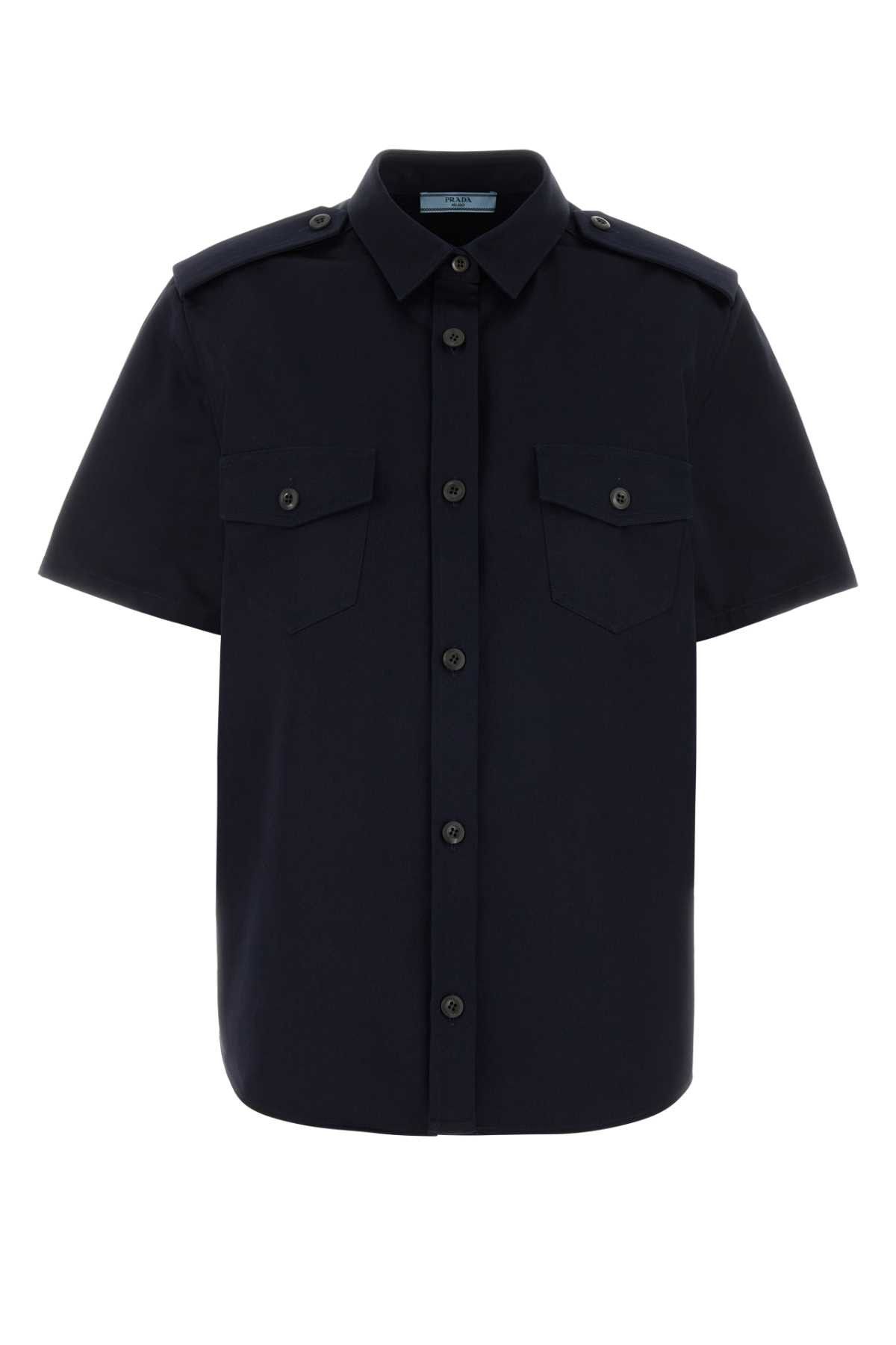 Prada Navy Blue Cotton Shirt Size S / US 4 / IT 40 - 1 Thumbnail