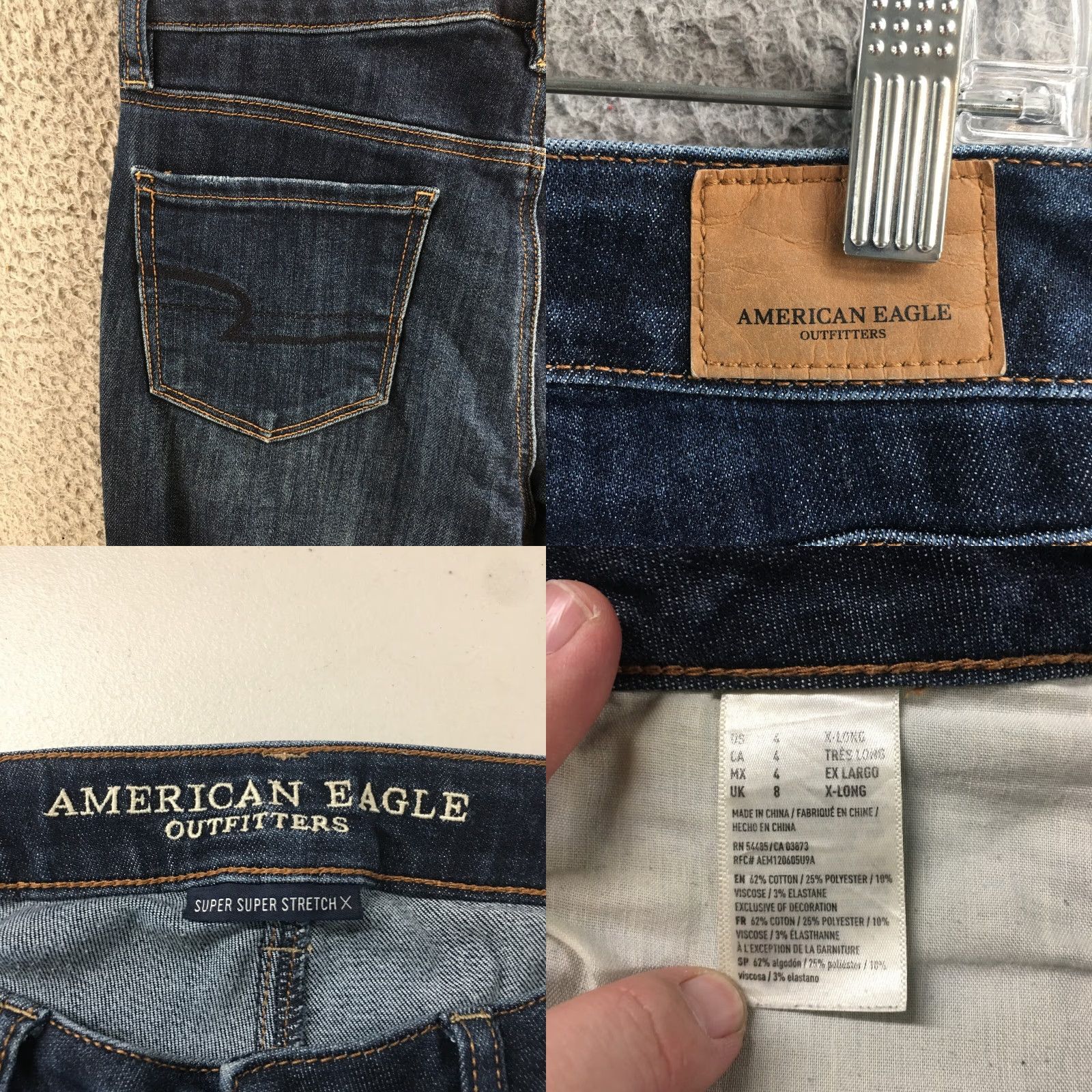 American Eagle Outfitters American Eagle Outfitters Jegging Jeans Womens 4 X-Long Denim Blue Dark Wash Jeans Womens XS-XL? Size 27" / US 4 / IT 40 - 10 Thumbnail
