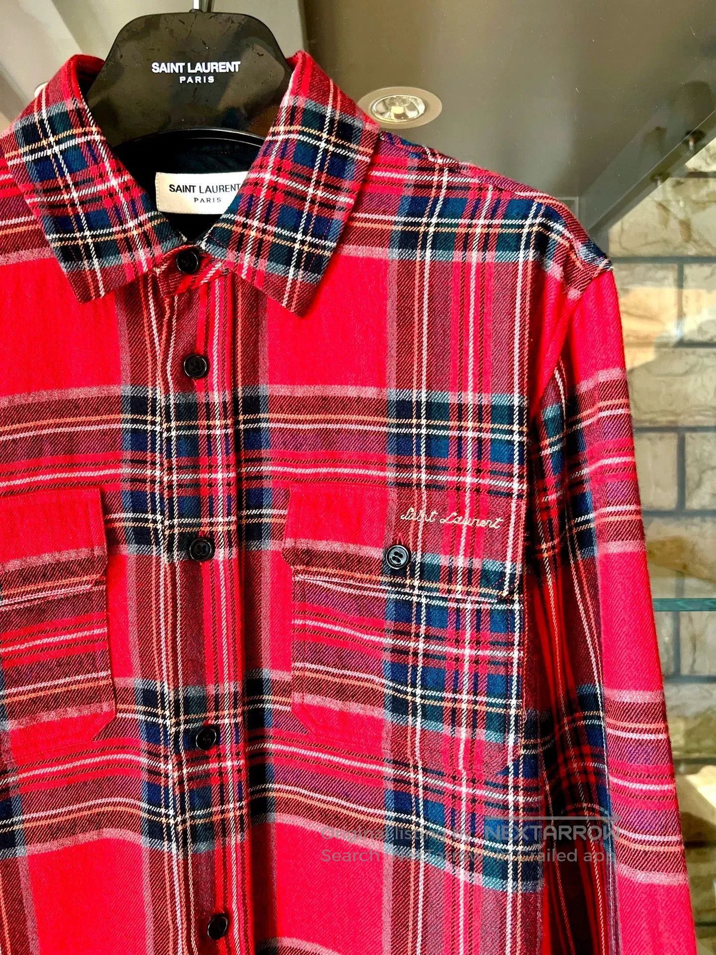 Saint Laurent Paris Saint Laurent 21FW Red Wool Plaid Shirt. Size S / US 4 / IT 40 - 2 Thumbnail