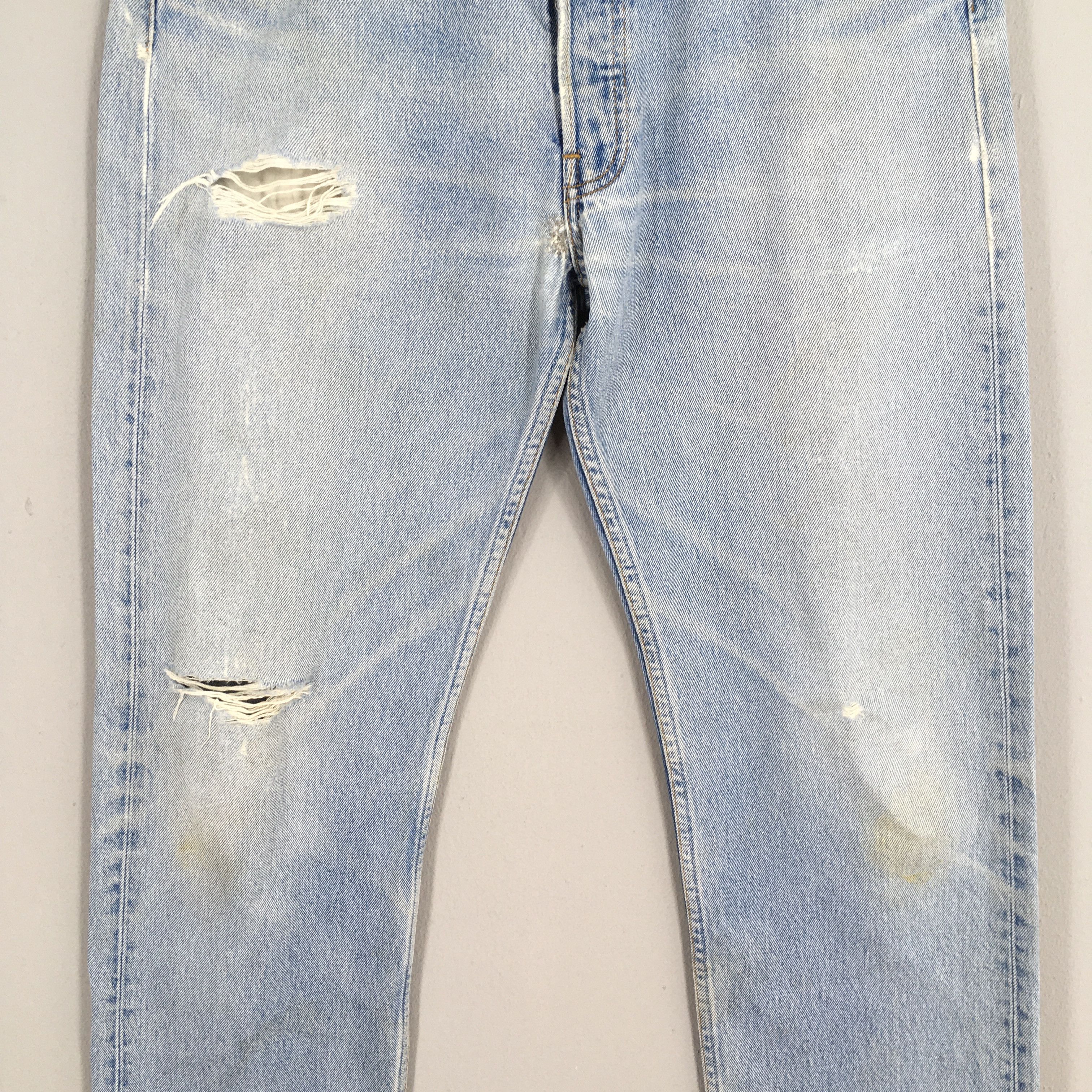 Levi's Size 31x32 Vintage 90s Levi's 501 Faded Blue Jeans S1897 Size US 31 - 3 Thumbnail